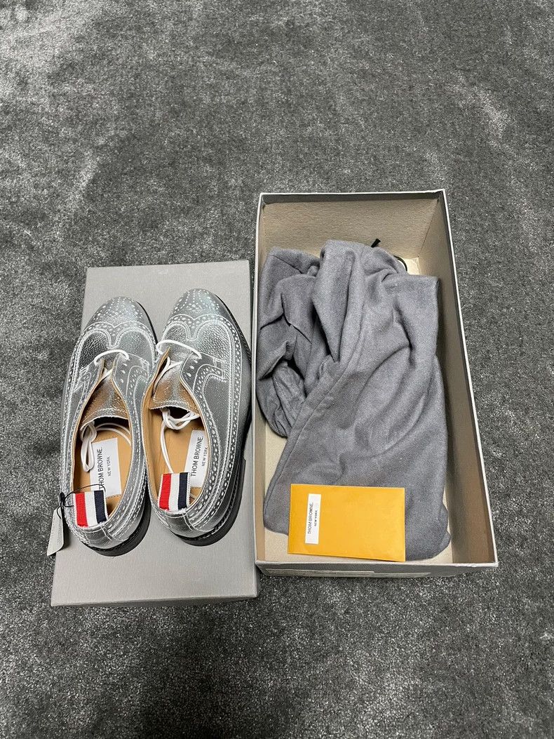 Thom Browne Thom Browne Classic silver carved leather shoes Size US 5 / EU 37 - 8 Thumbnail
