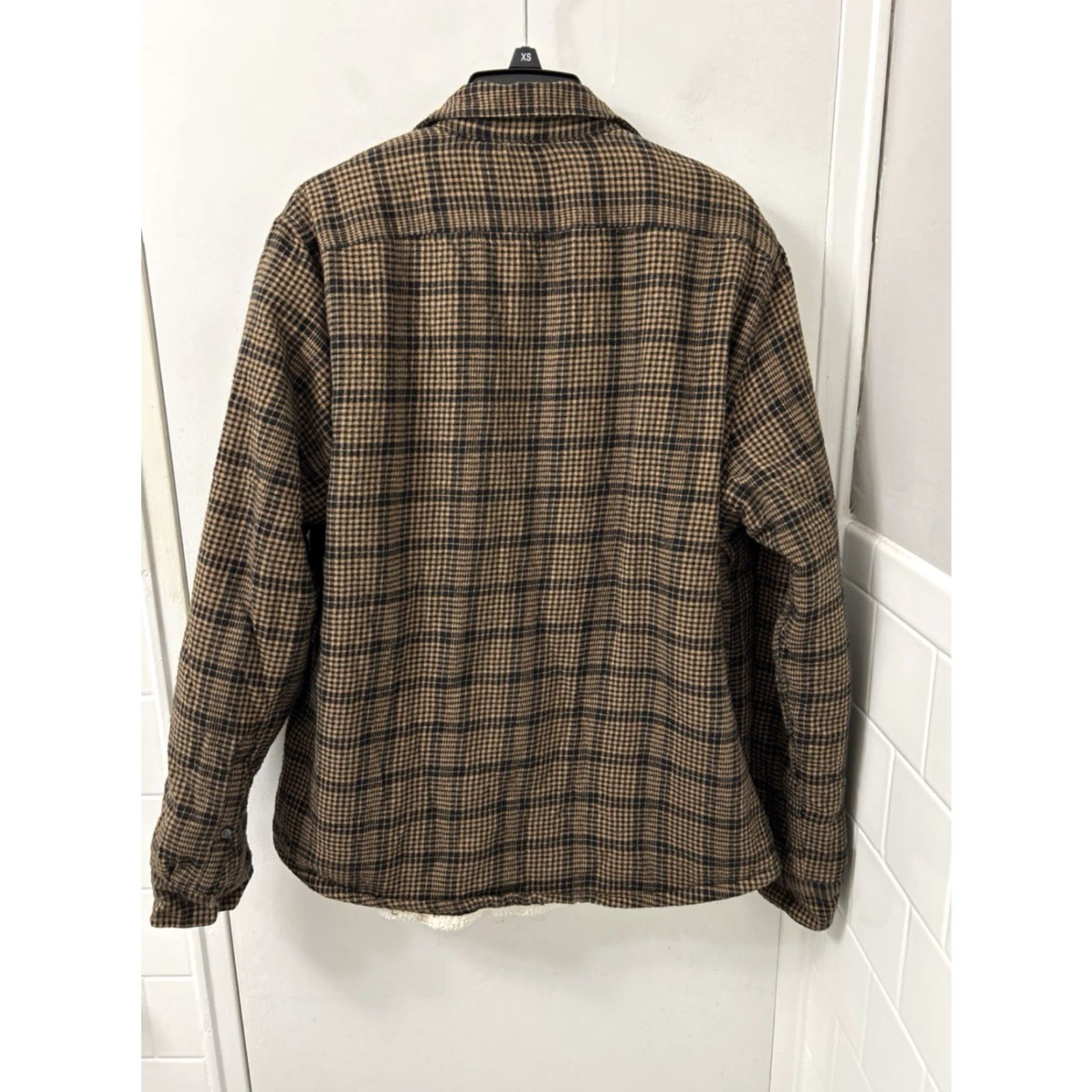 Michael Kors Michael Kors Shirt Jacket Mens M Brown Plaid Sherpa Lined Classic, Button, Pockets, Collared, Mid-Length Jacket, Casual, Fall Winter, Polyester, 28” Size US M / EU 48-50 / 2 - 6 Thumbnail