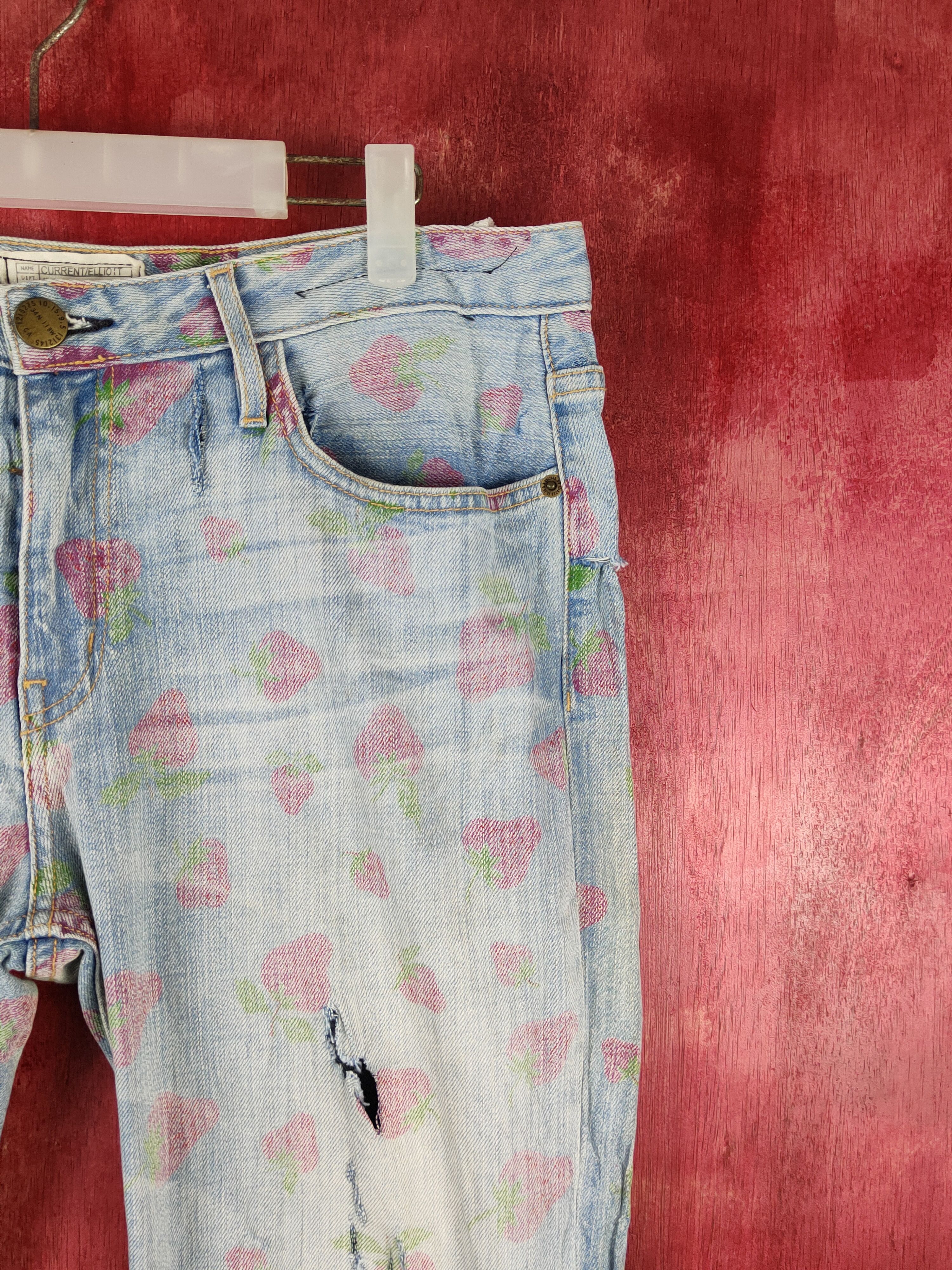 Current/Elliot Current Elliot strawberry faded Ripped Denim #S1537 Size 31" - 7 Thumbnail