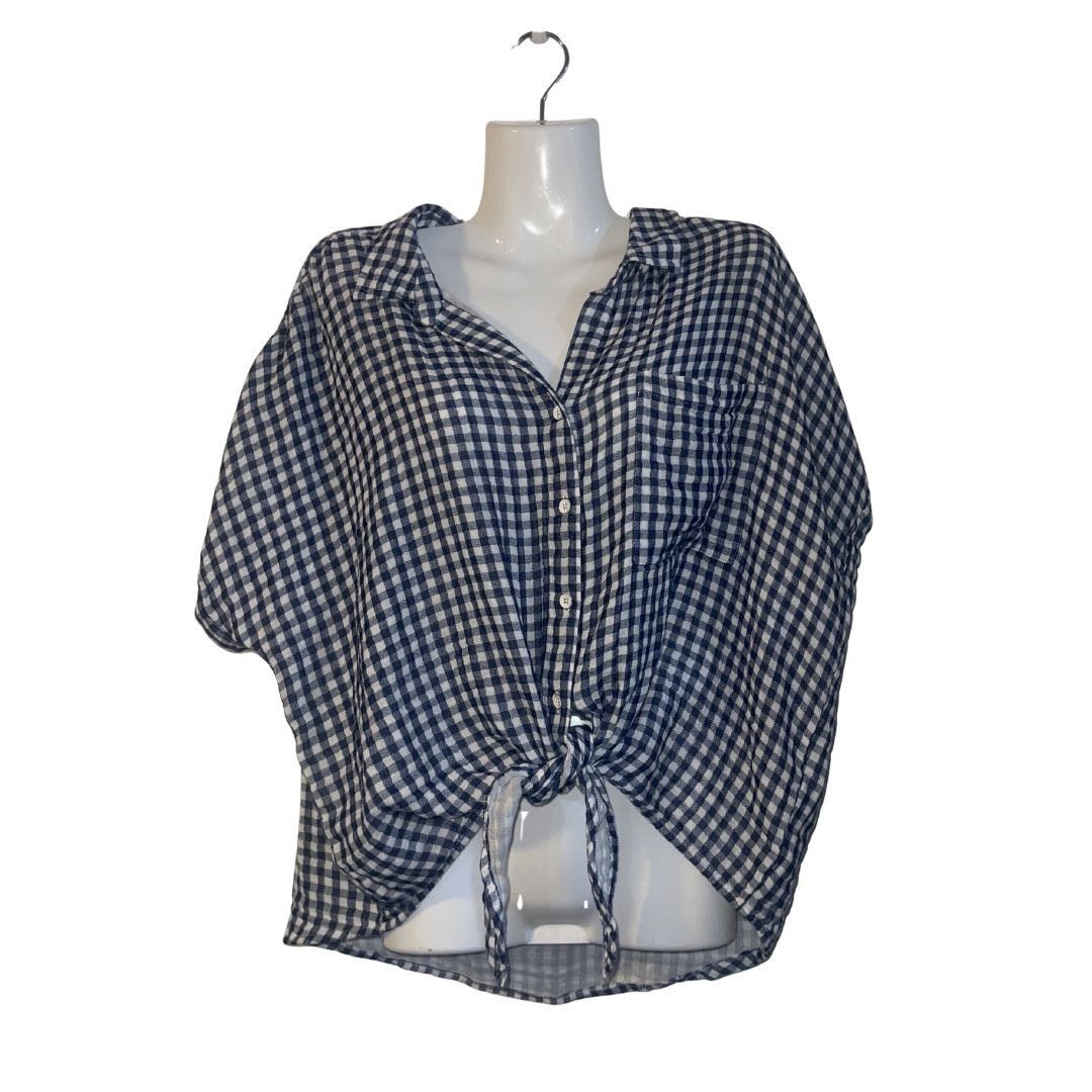 Other Beachlunchlounge Rosie navy white gingham shirt Tie front Size XL / US 12-14 / IT 48-50 - 1 Thumbnail