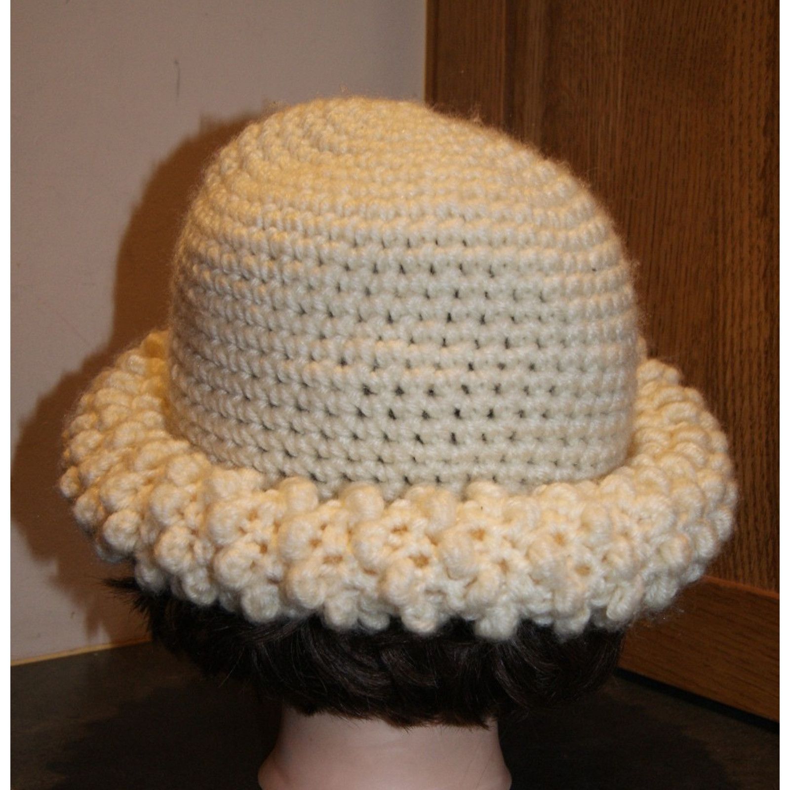 Vintage VTG 70s Kmart Womens Crochet Knit Bucket Winter Hat Japan Size ONE SIZE - 4 Thumbnail