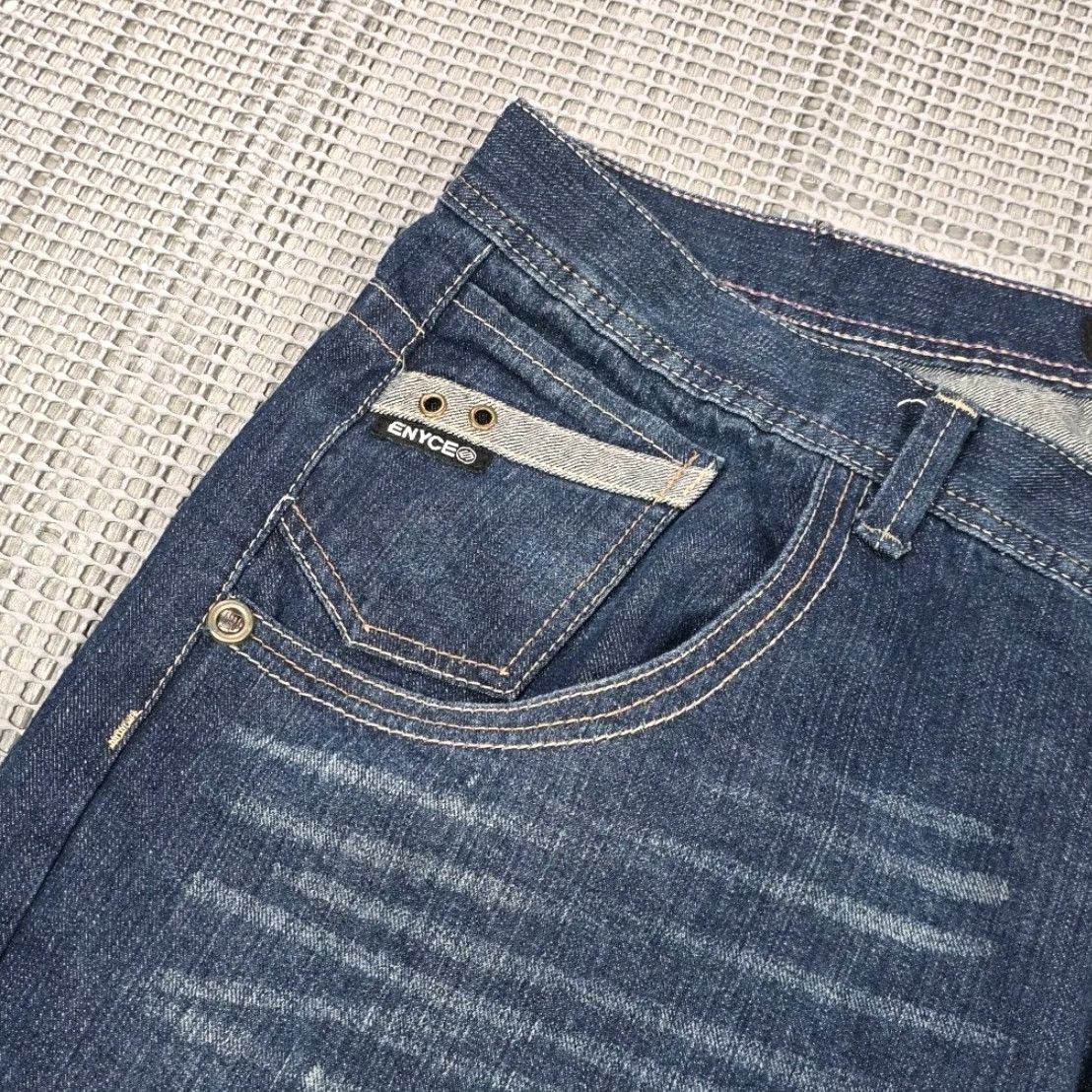 Enyce VTG Enyce Jeans Wide Leg Baggy Denim Fade Mens 42x34 Embroidered Leather Pocket Jeans 42 Blue Wide-Leg Hip Hop 90s Mens Size US 42 / EU 58 - 6 Thumbnail