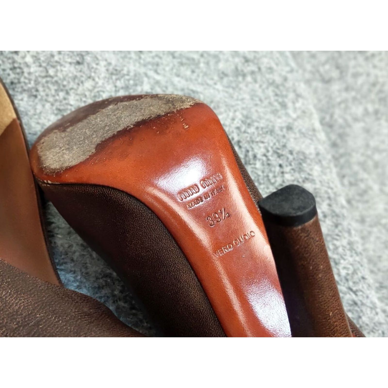 Miu Miu VINTAGE Miu Miu Design Leather Brown Retro Heels Women Size 39 1/2 Pump Stiletto Size US 9 / IT 39 - 6 Thumbnail