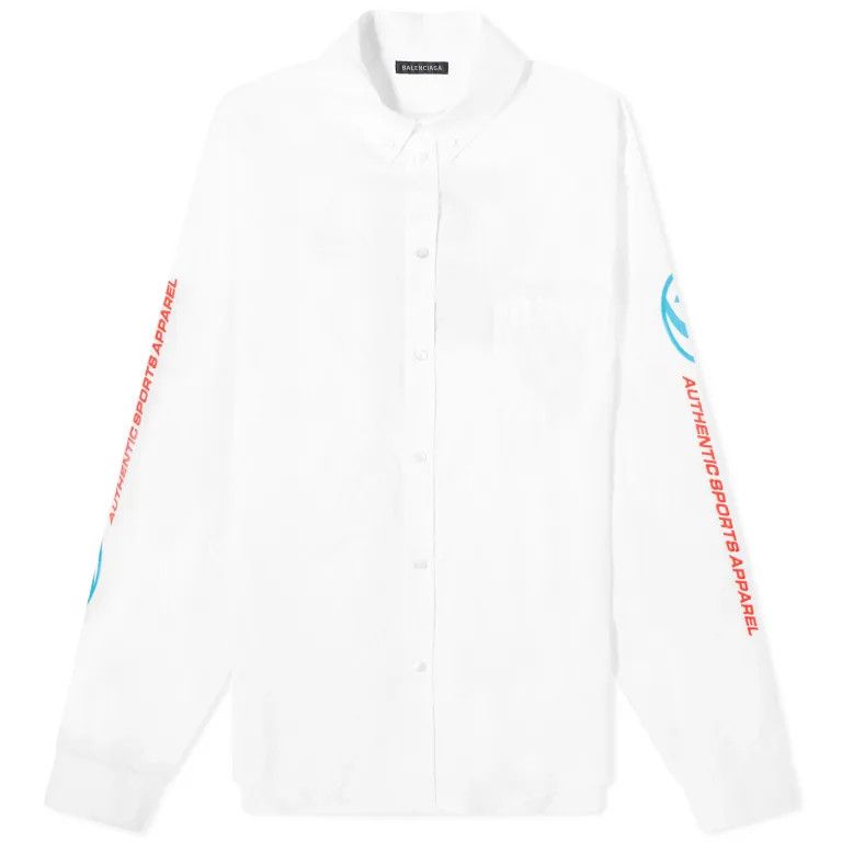Balenciaga o1bcso1str1224 L/S Large Fit Shirt in White Size US S / EU 44-46 / 1 - 1 Thumbnail