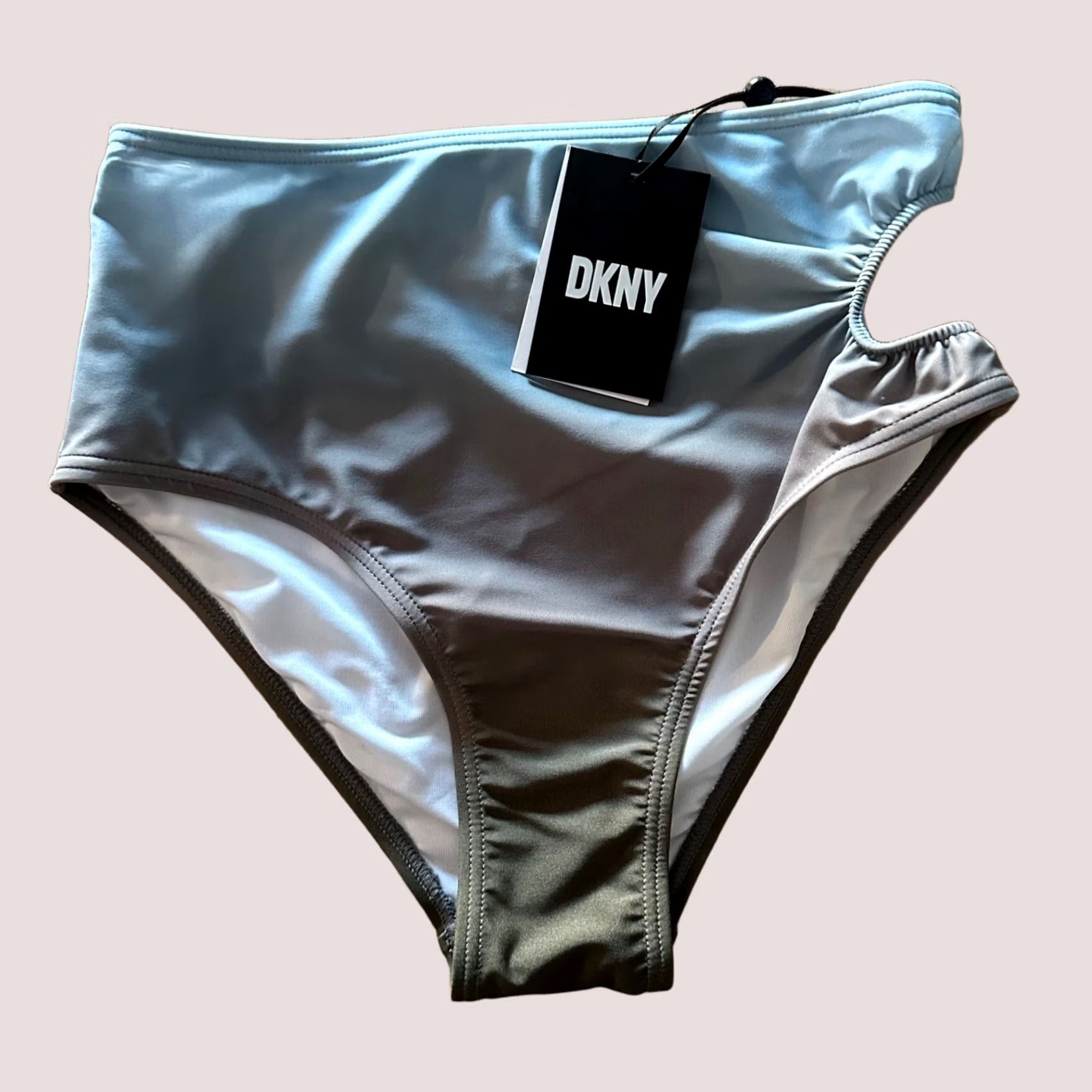 DKNY VINTAGE DKNY Key Hold High-Waist Bikini Bottom Ombre Splash Mos Women’s XS Size 26" / US 2 / IT 38 - 1 Thumbnail