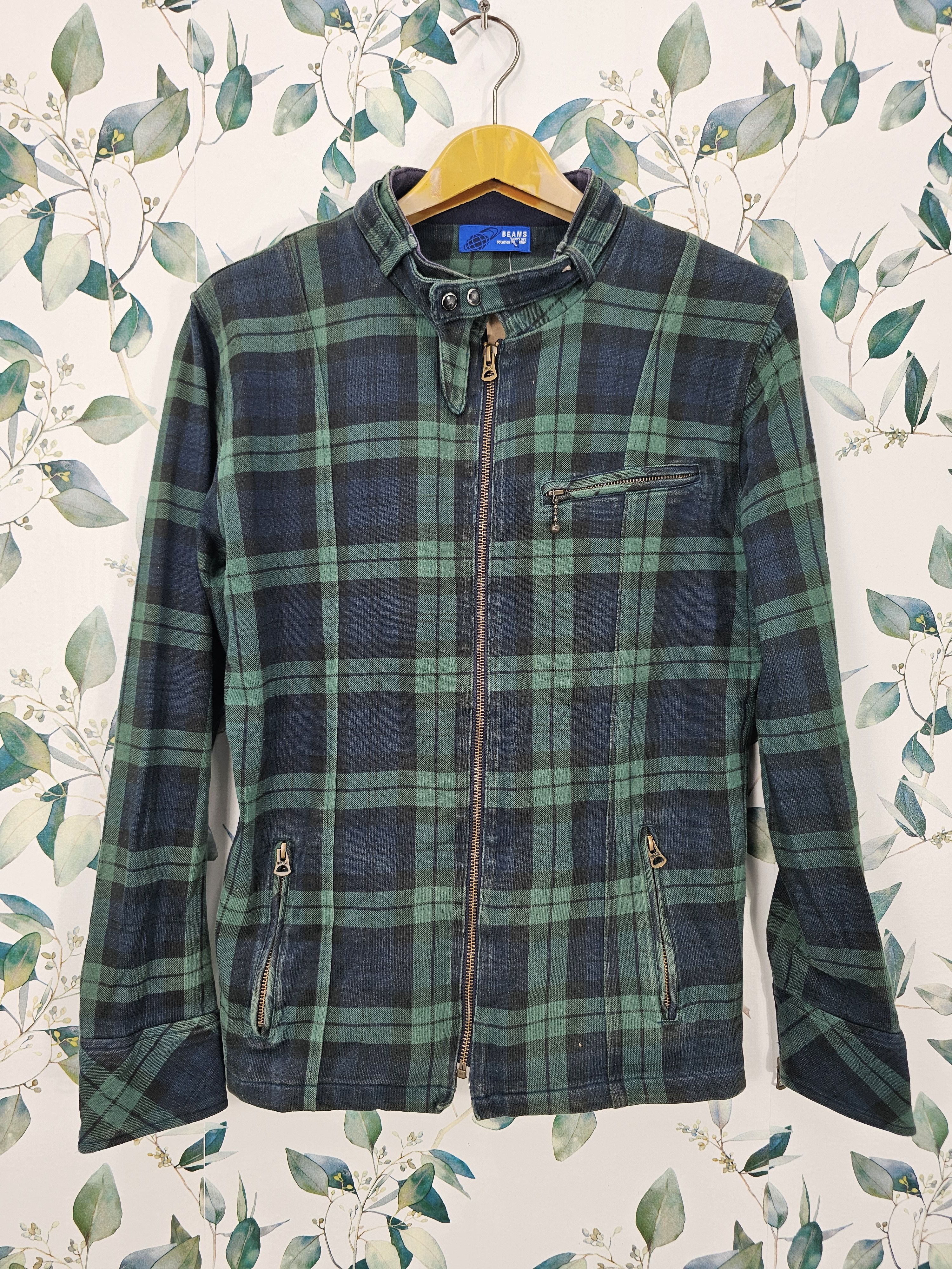 Beams Japan Vintage BEAMS Checked Punk Bondage Motorcycles Jacket J0140 Size US M / EU 48-50 / 2 - 1 Thumbnail
