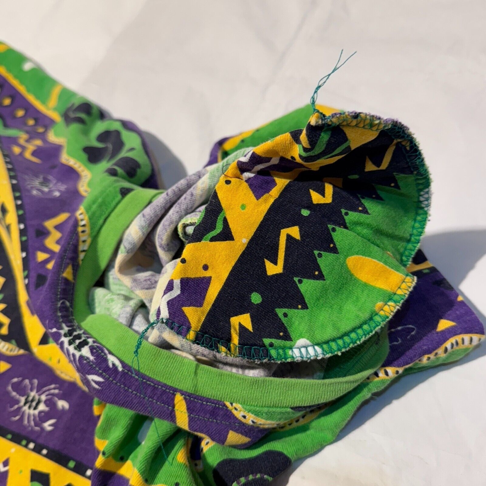 Vintage Vintage 80s Texas Southwestern Border Green/Purple AOP Retro Size US XL / EU 56 / 4 - 4 Thumbnail