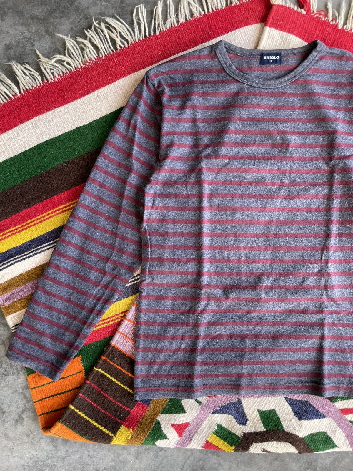 Uniqlo VTG 90s Uniqlo Border L/S Grunge Style Size US S / EU 44-46 / 1 - 2 Thumbnail