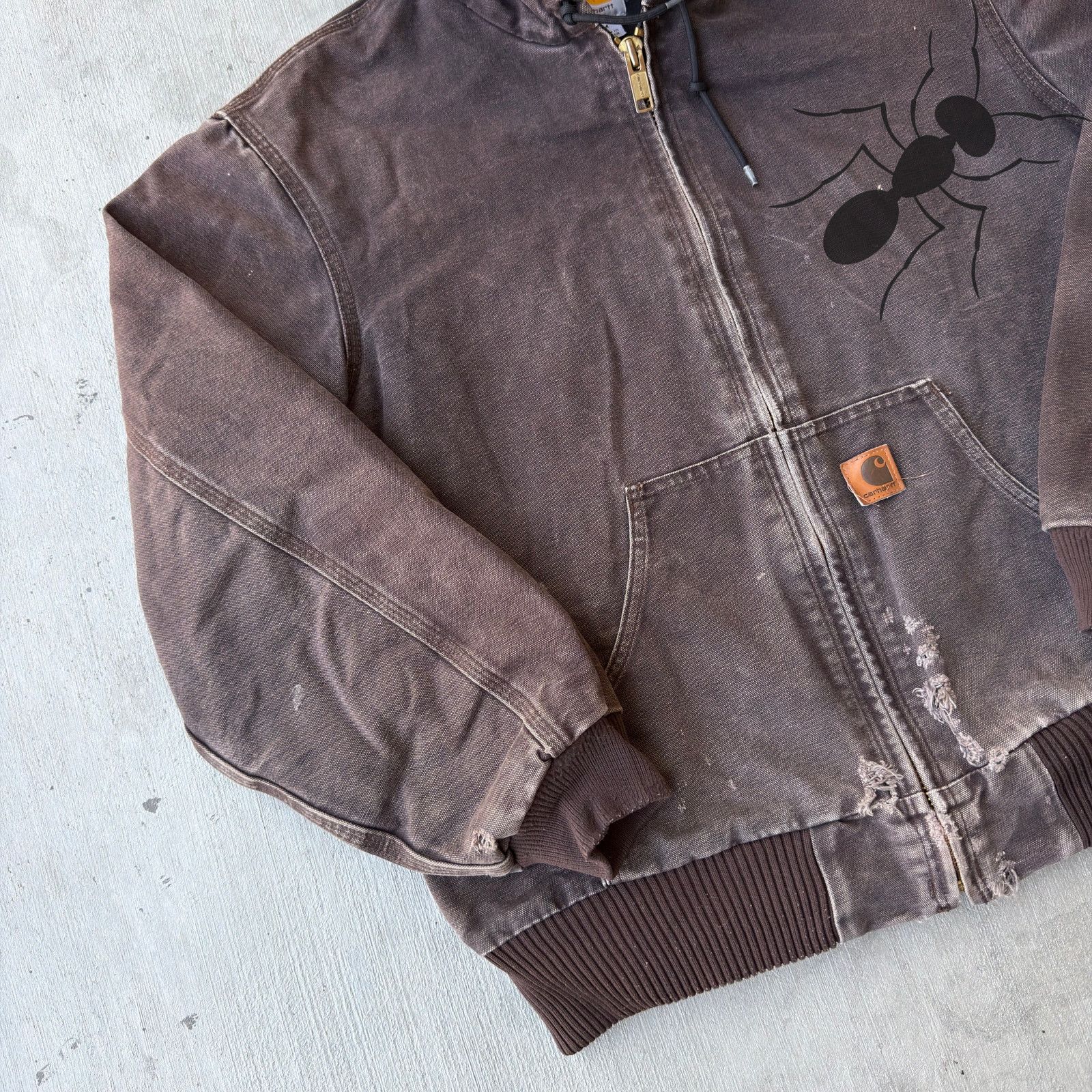 Carhartt × Vintage Carhartt J130 DKB brown hooded work wear jacket Size US M / EU 48-50 / 2 - 2 Thumbnail