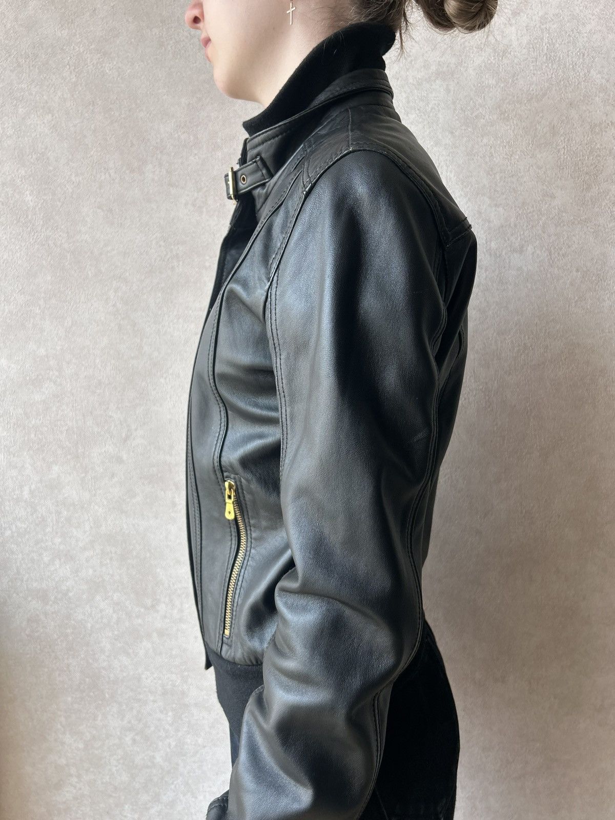 Dolce & Gabbana Dolce Gabbana Sheepskin Leather Moto Biker Jacket Size XS / US 0-2 / IT 36-38 - 6 Thumbnail