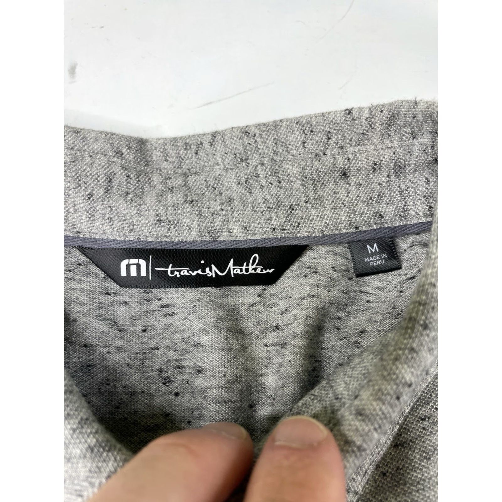 TravisMathew Travis Mathew Polo Mens M Gray Heathered Short Sleeve Golf Shirt Size US M / EU 48-50 / 2 - 3 Thumbnail