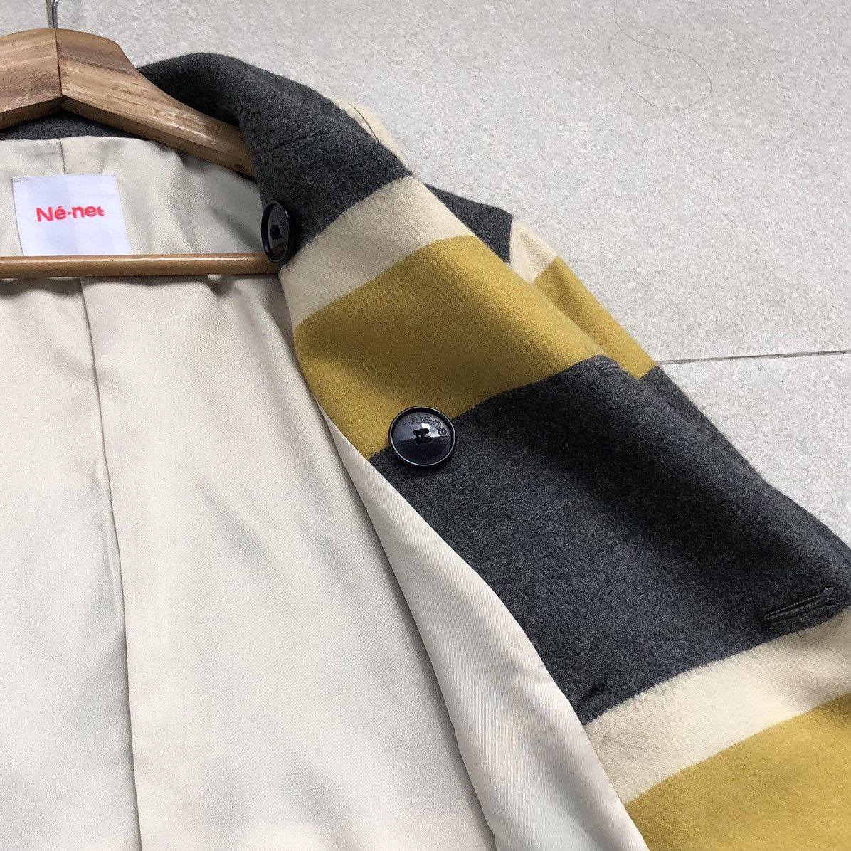 Issey Miyake Issey Miyake Japan Ne-Net Stripes Wool Pea Coat Size M / US 6-8 / IT 42-44 - 17 Thumbnail