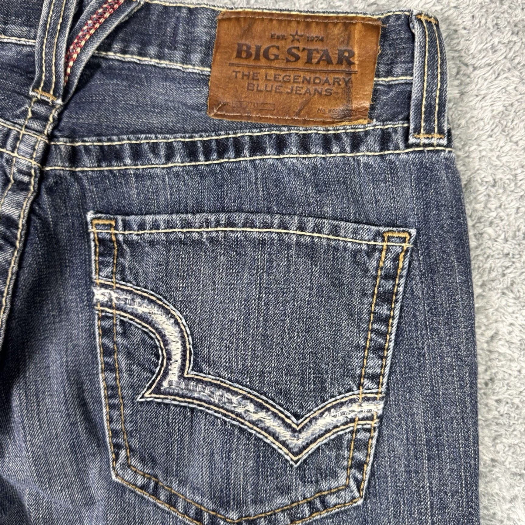 Vintage BIG STAR Jeans Mens 30x32 Eastman Blue Relaxed Straight Whisker Cowboy Western Jeans Size US 30 / EU 46 - 5 Thumbnail