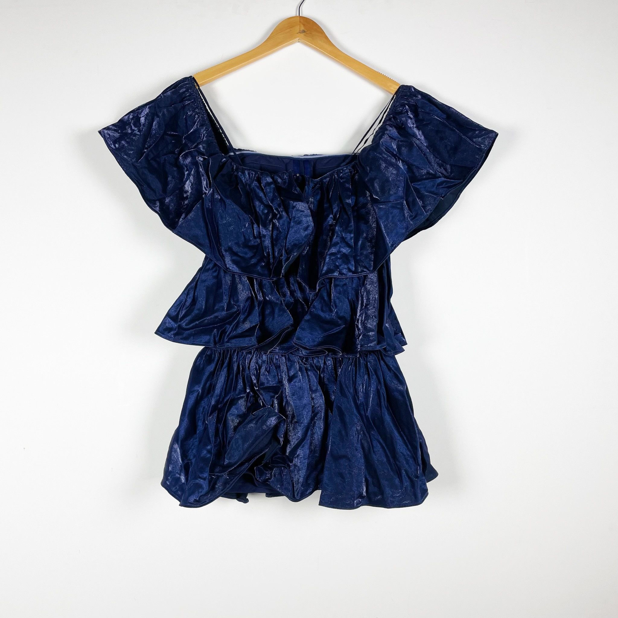 Camila Coelho NEW Camila Coelho Diaz Off The Shoulder Ruffle Layered Size XXS / US 00 / IT 34 - 4 Thumbnail