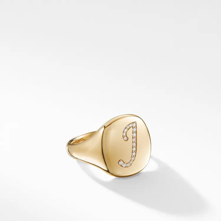 David Yurman o1s1wg111025 R12350D /Size 7/Dy Initial Pinky Ring in Golden Size ONE SIZE - 1 Thumbnail