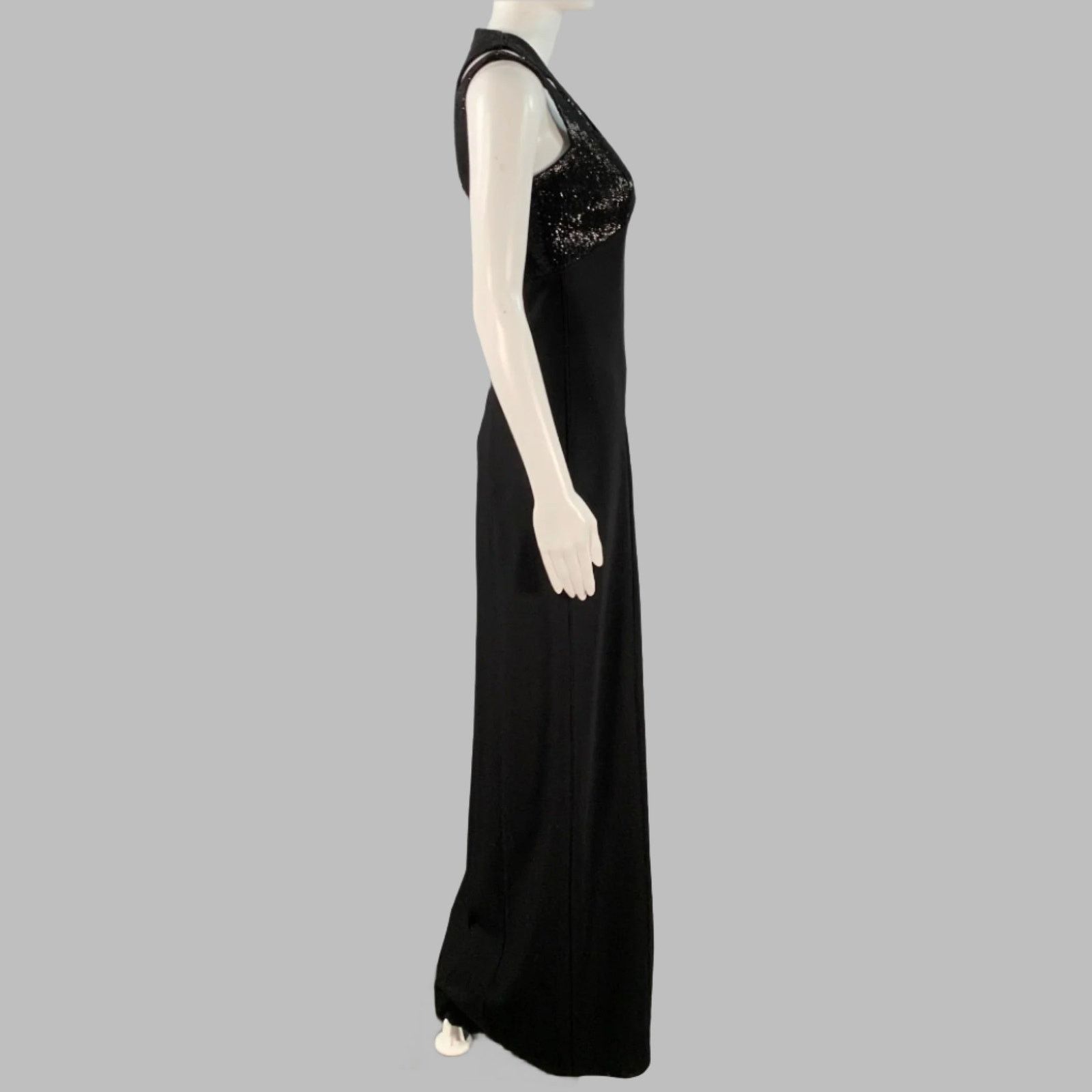 Michael Kors Size 2 Black Virgin Wool Blend Cutout Sequined Evening Gown Size XS / US 0-2 / IT 36-38 - 3 Thumbnail