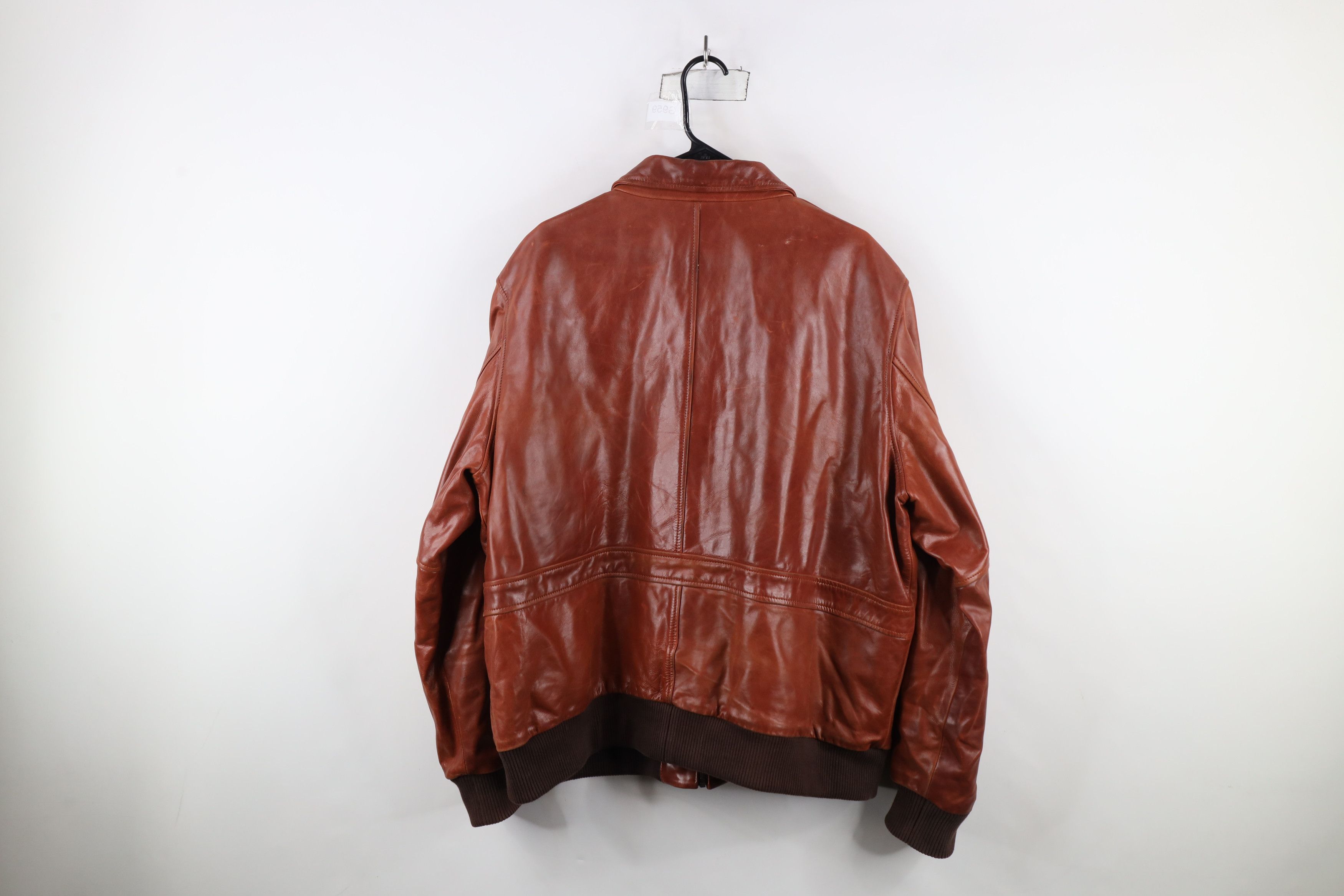 Vintage Inland Leather Streetwear Flight Bomber Jacket Brown Size US XXL / EU 58 / 5 - 14 Thumbnail