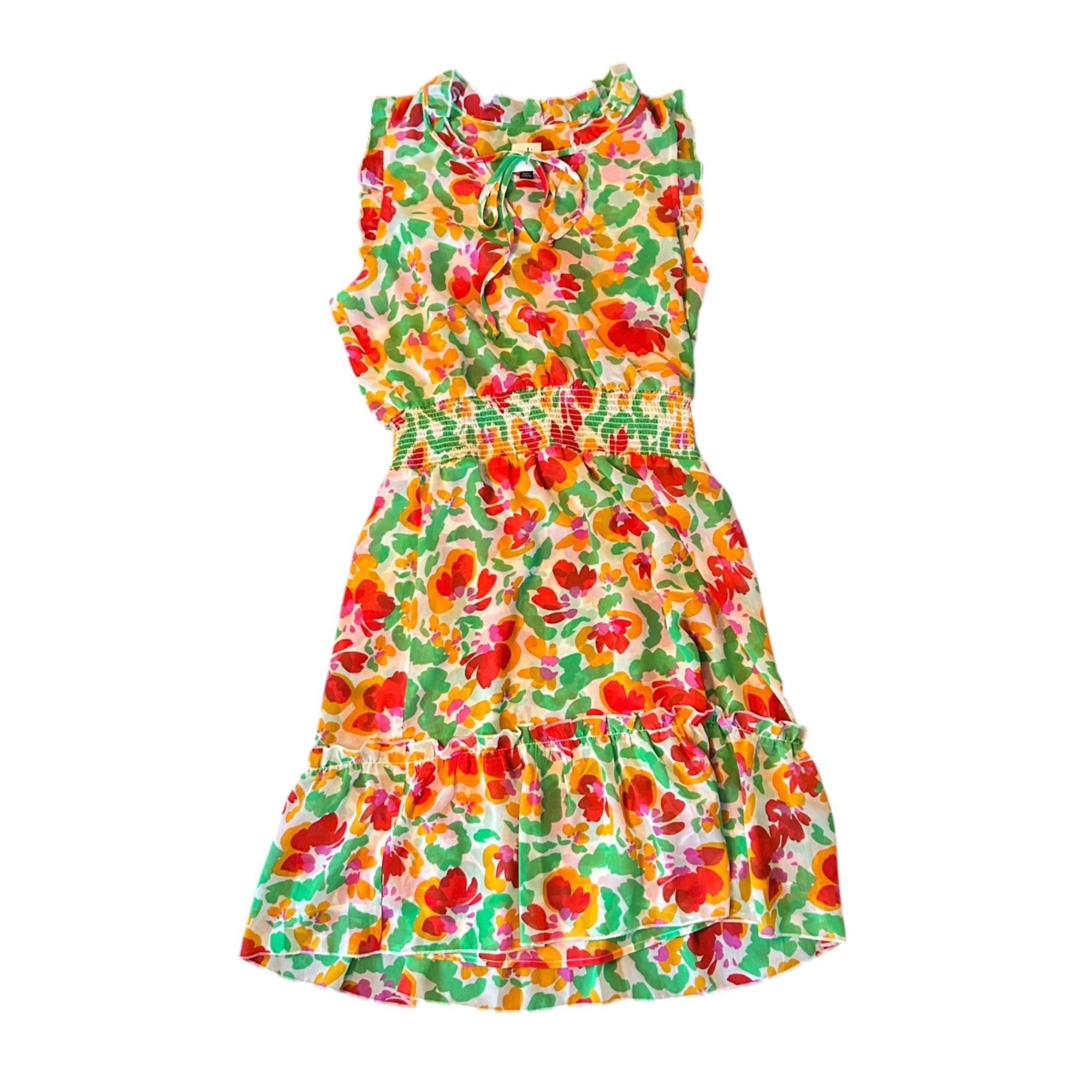 Other Cabi Painterly Watercolor Floral Whimsical Ruffle Midi Dress Size S / US 4 / IT 40 - 1 Thumbnail