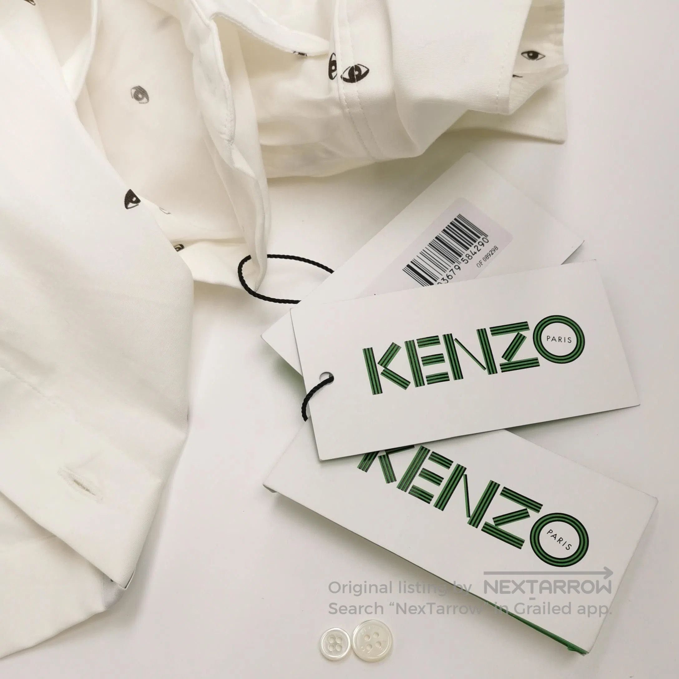 Kenzo Kenzo Cotton Eye Print Lapel Shirt L. Size US L / EU 52-54 / 3 - 1 Thumbnail