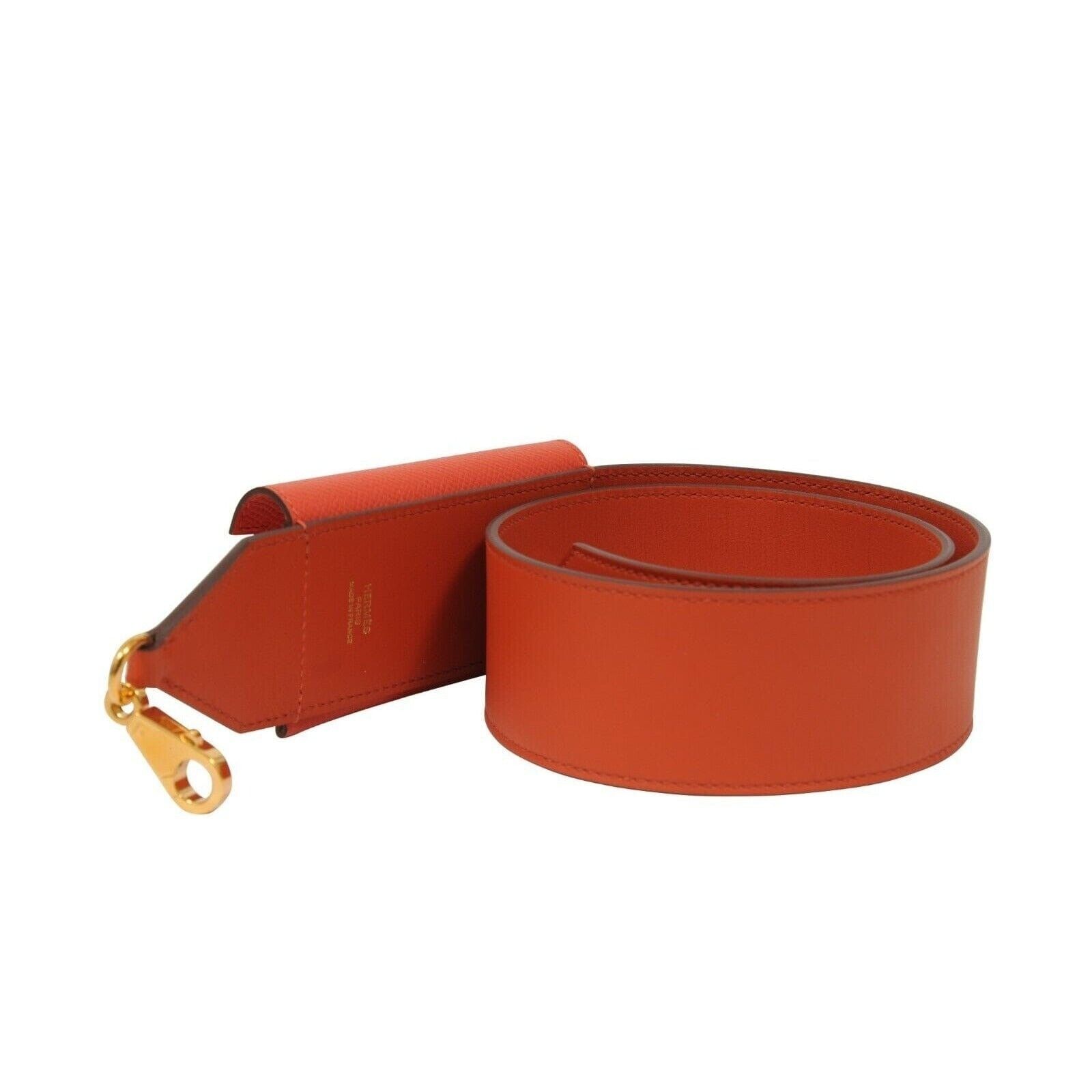 Hermes Kelly Pocket Bag Strap Swift Epsom Terre Battue Capucine Red Size ONE SIZE - 7 Thumbnail