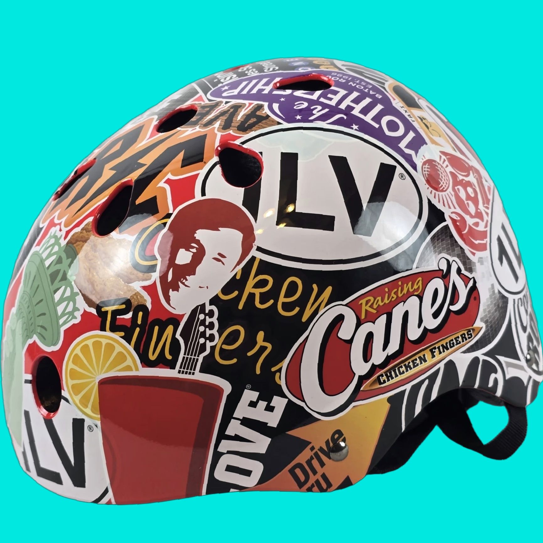 Logo 7 Raising Cane's Logo Sticker Helmet - NYC Times Square Flagship ...