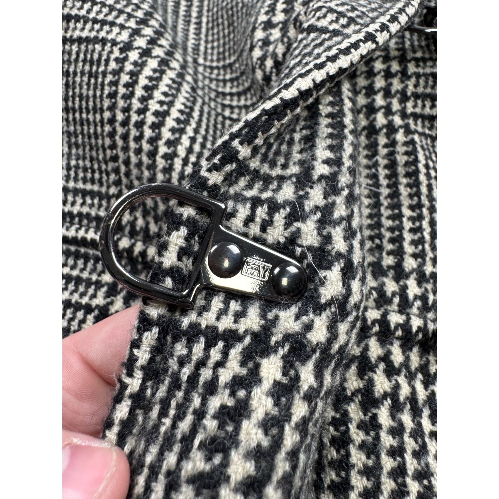 Fay Fay Checkered Tartan Insulated Wool Coat (Y1234) Size M / US 6-8 / IT 42-44 - 5 Thumbnail