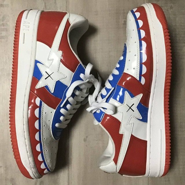 Bape × Kaws × Nigo KAWS CHOMPERS BAPE STA Patent Leather Sneakers APE NIGO Size US 9.5 / EU 42-43 - 2 Thumbnail