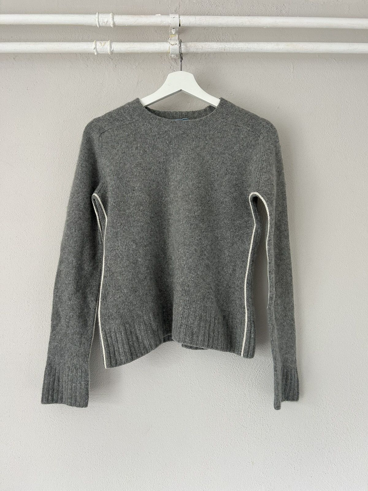 image of Prada Wool/cashmere Blend Sweater in Grey, Women's (Size Small)