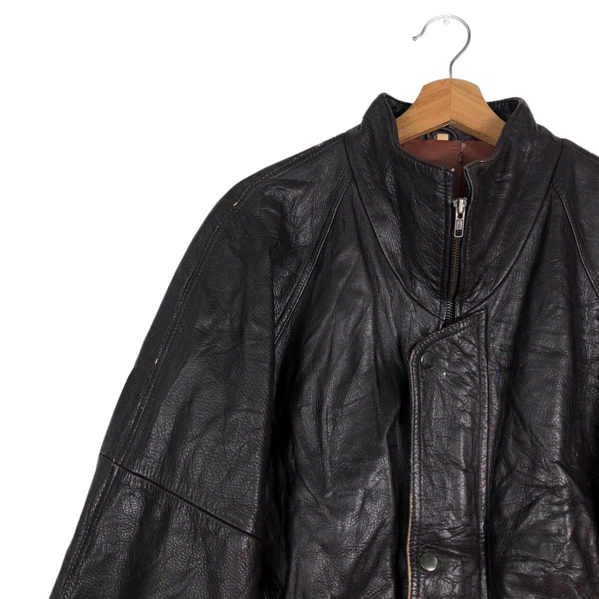 Japanese Brand 🔥Vintage Biker Leather Jacket Military Design Issey Miyake Size US M / EU 48-50 / 2 - 7 Thumbnail