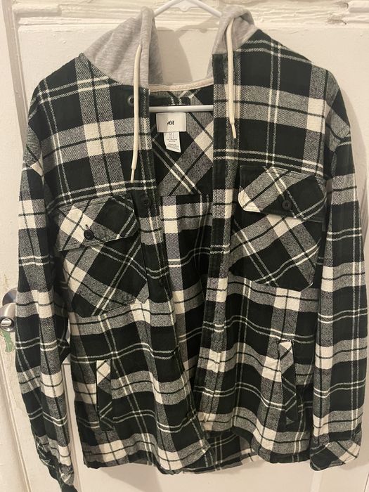 H&m flannel hoodie hot sale