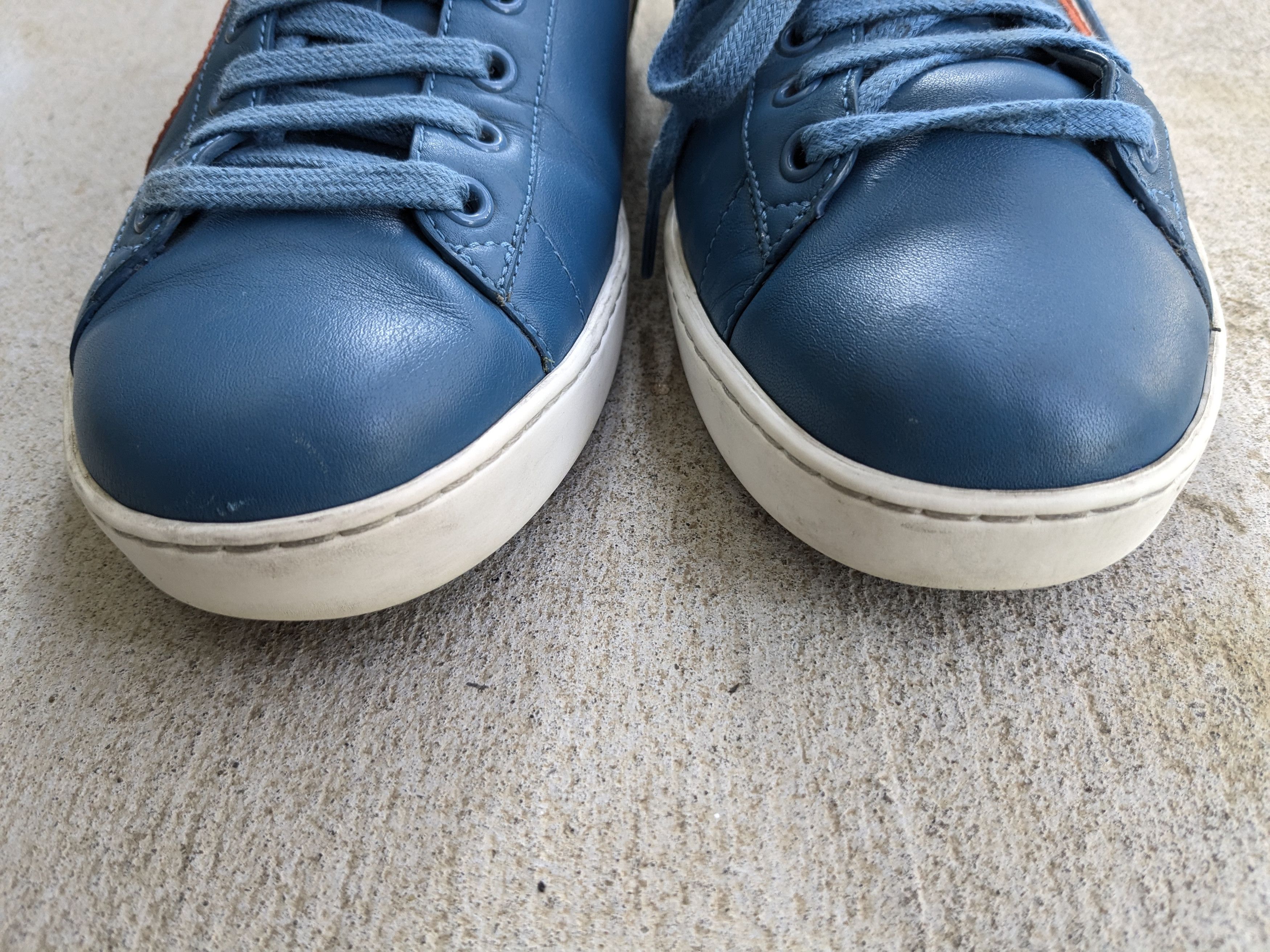 Gucci Gucci Ace Sneakers 8 Interlocking G Leather Blue Orange Size US 8 / EU 41 - 2 Thumbnail
