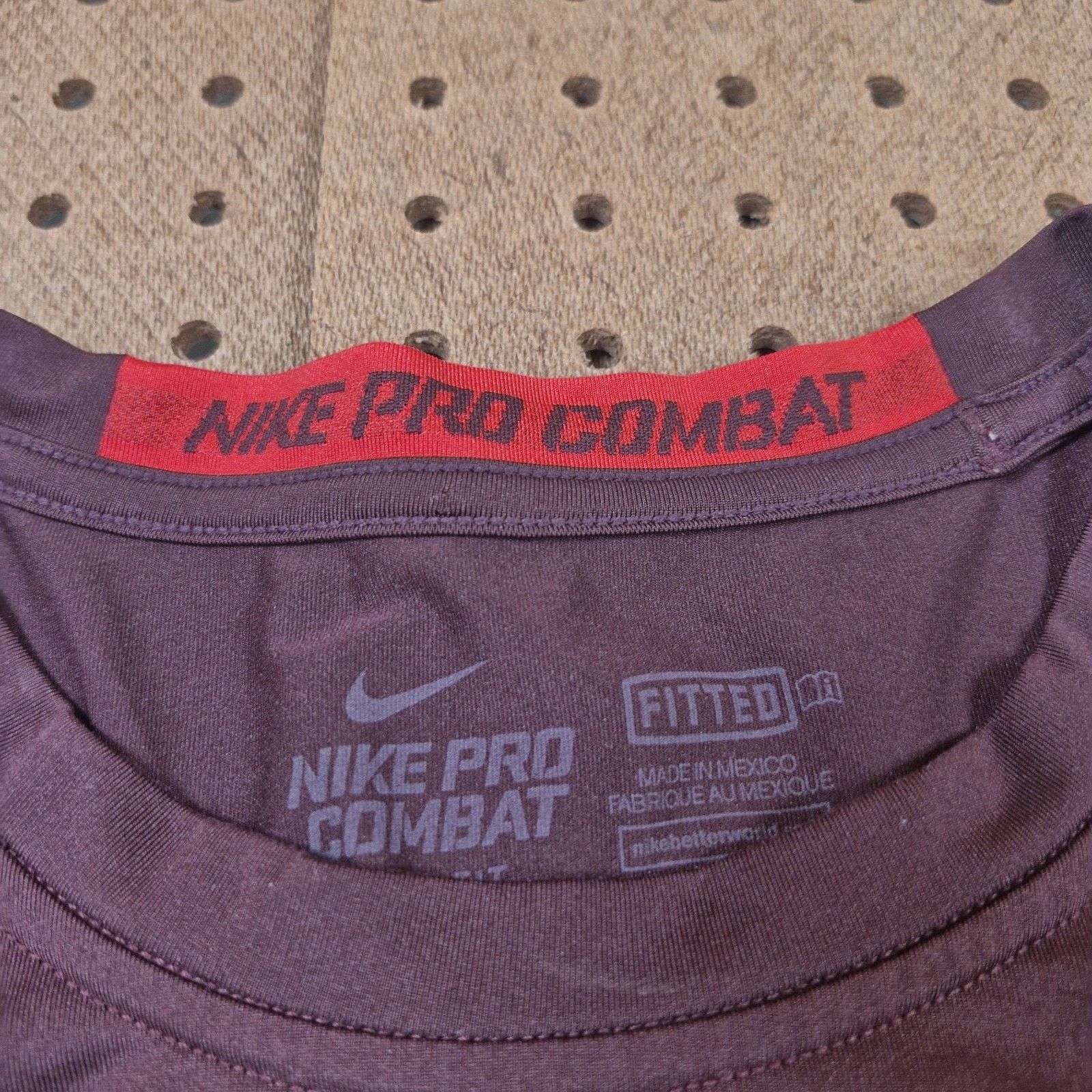 Nike Nike Pro Combat Shirt Mens Large Maroon Dri Fit Long sleeve Size US L / EU 52-54 / 3 - 3 Thumbnail