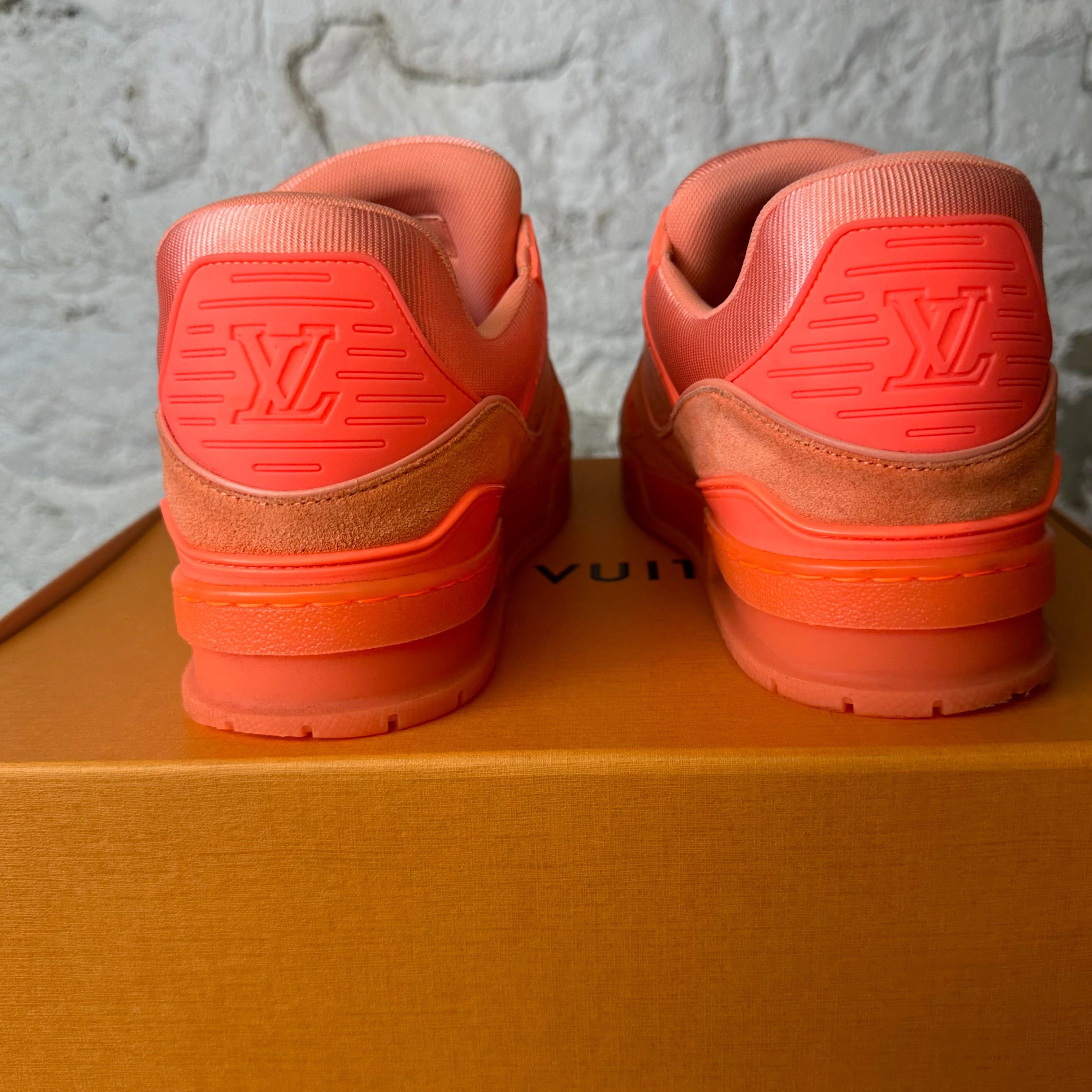 Louis Vuitton Louis Vuitton Orange Peach Trainer Sneaker Sz 9 (7.5LV) Size US 9 / EU 42 - 4 Thumbnail
