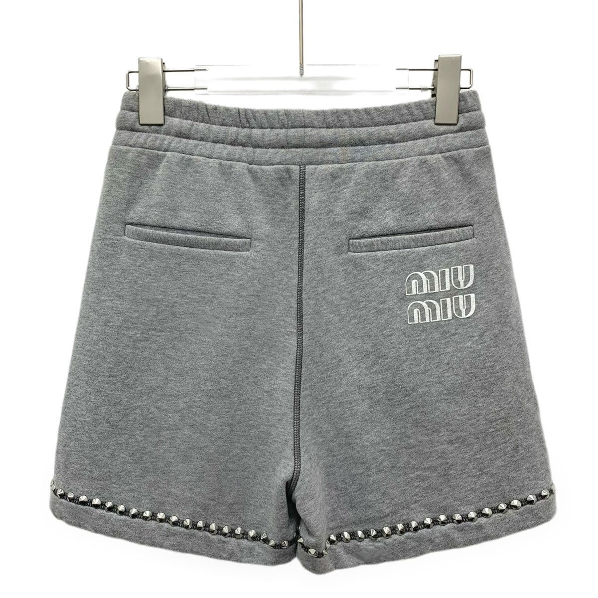 Miu Miu Miu Miu Grey Rivet Design Casual Shorts K26WX Size 25" / US 0 / IT 36 - 2 Thumbnail