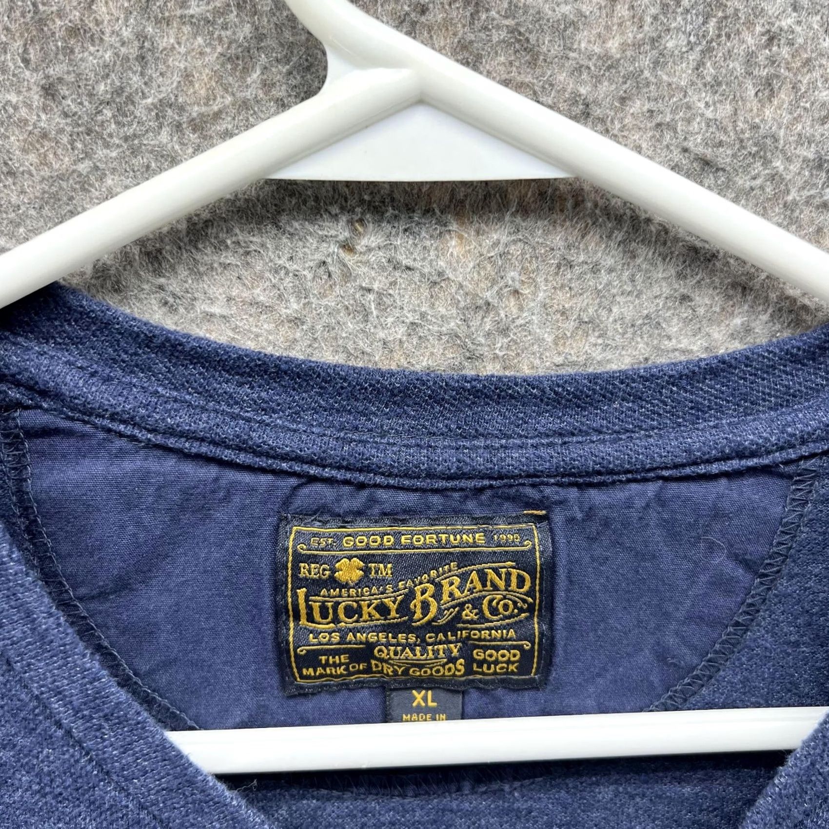Lucky Brand Lucky Brand Shirt Men XL Henley Blue Navy Casual Pullover Regular All Seasons Vintage? Size US XL / EU 56 / 4 - 6 Thumbnail