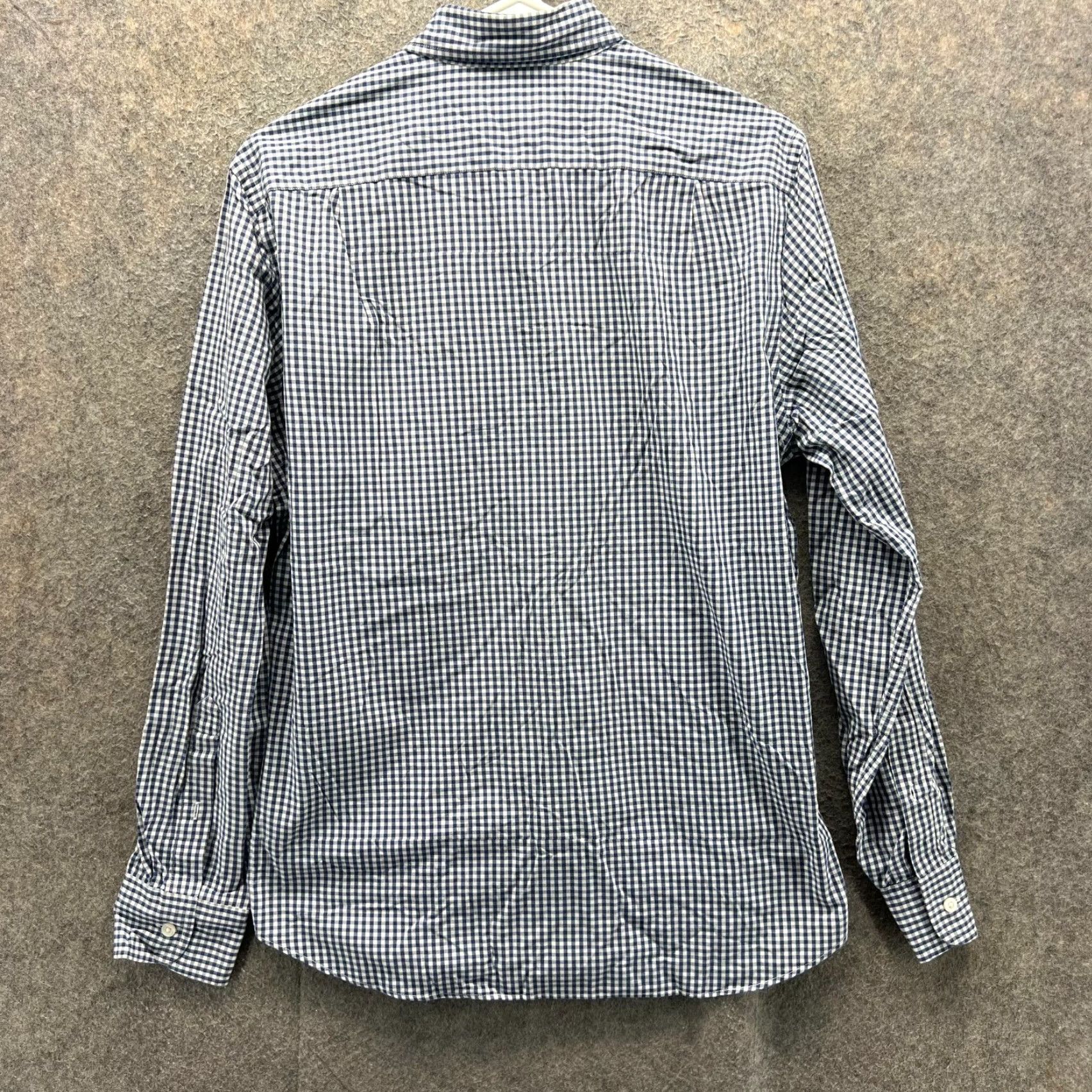 J.Crew J.CREW Shirt Mens Small Blue White Button-Down Gingham Dress Oxford Classic Shirt Size 36R - 2 Thumbnail