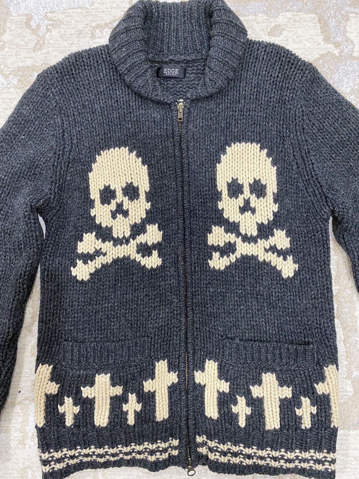 Japanese Brand EDGE RUPERT Knitted Skull Cross Knitwear Size US M / EU 48-50 / 2 - 3 Thumbnail