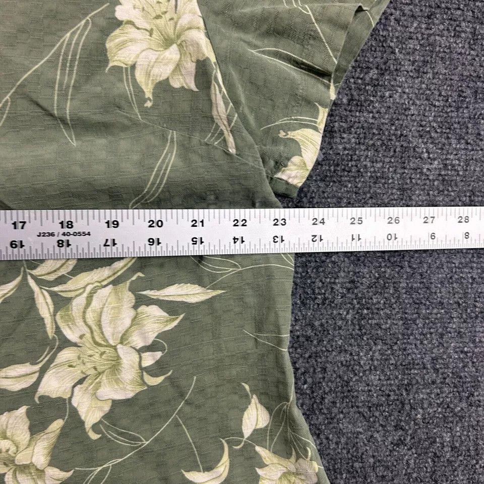 Hilo Hattie Hito Hattie Hawaiian Shirt Womens 16 Green Floral 100% Silk Size XXL / US 16-18 / IT 52-54 - 4 Thumbnail