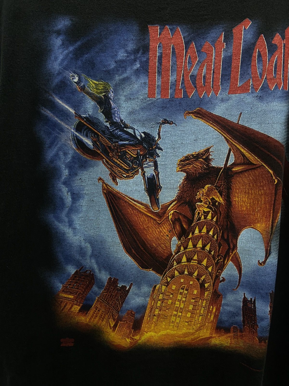 Band Tees × Vintage Vintage 90s Meat Loaf Hard rock Metal World Tour TShirt Size US L / EU 52-54 / 3 - 4 Thumbnail