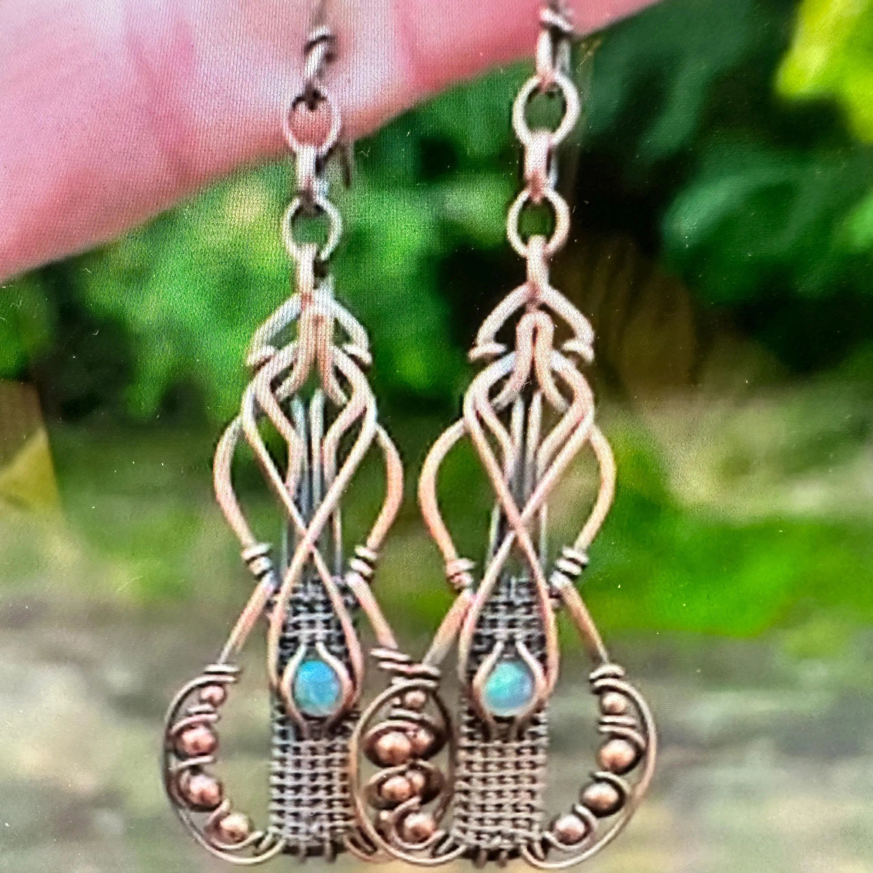Other Handcrafted Bohemian Copper Wire-Wrapped Dangle Earrings,Lab Size ONE SIZE - 7 Thumbnail