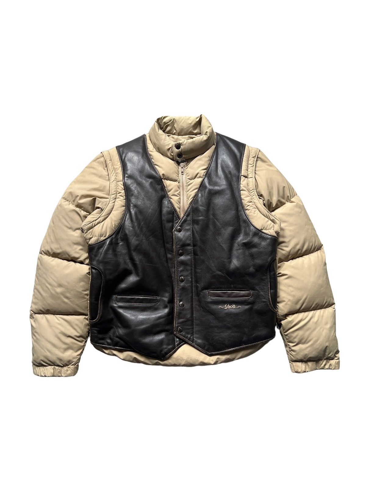 Schott Vintage Schott Western Puffer Down Vest Jacket Size US L / EU 52-54 / 3 - 2 Thumbnail