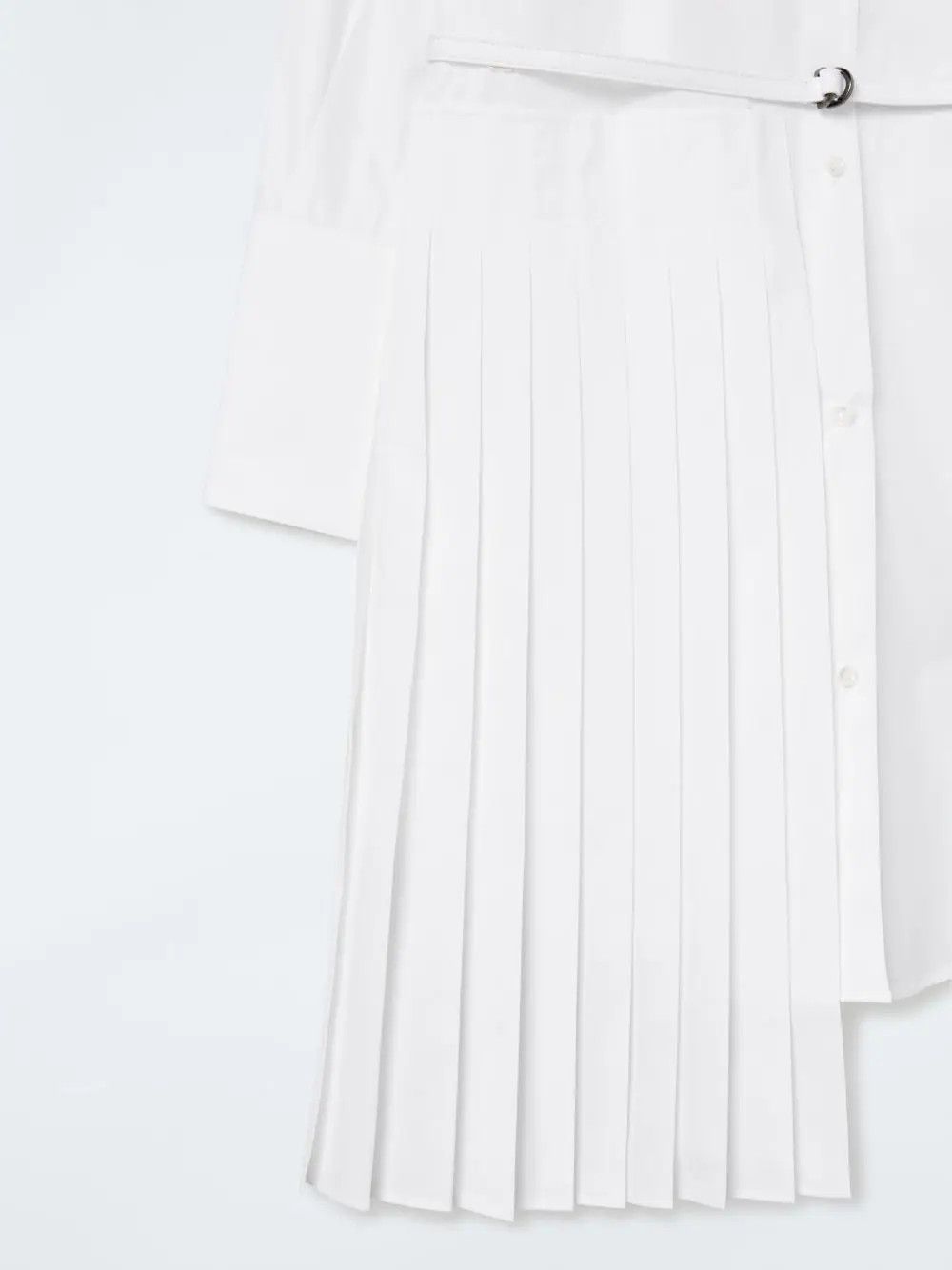 Off-White o1mle0824 Plisse Shirt Dress in White Size S / US 4 / IT 40 - 4 Thumbnail