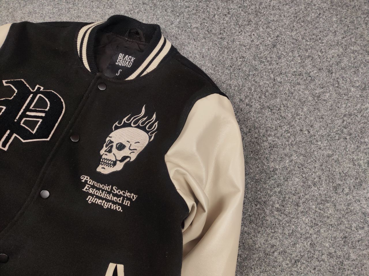 Japanese Brand Vintage Paranoid Society Letterman Varsity Bomber Jacket Size US S / EU 44-46 / 1 - 4 Thumbnail