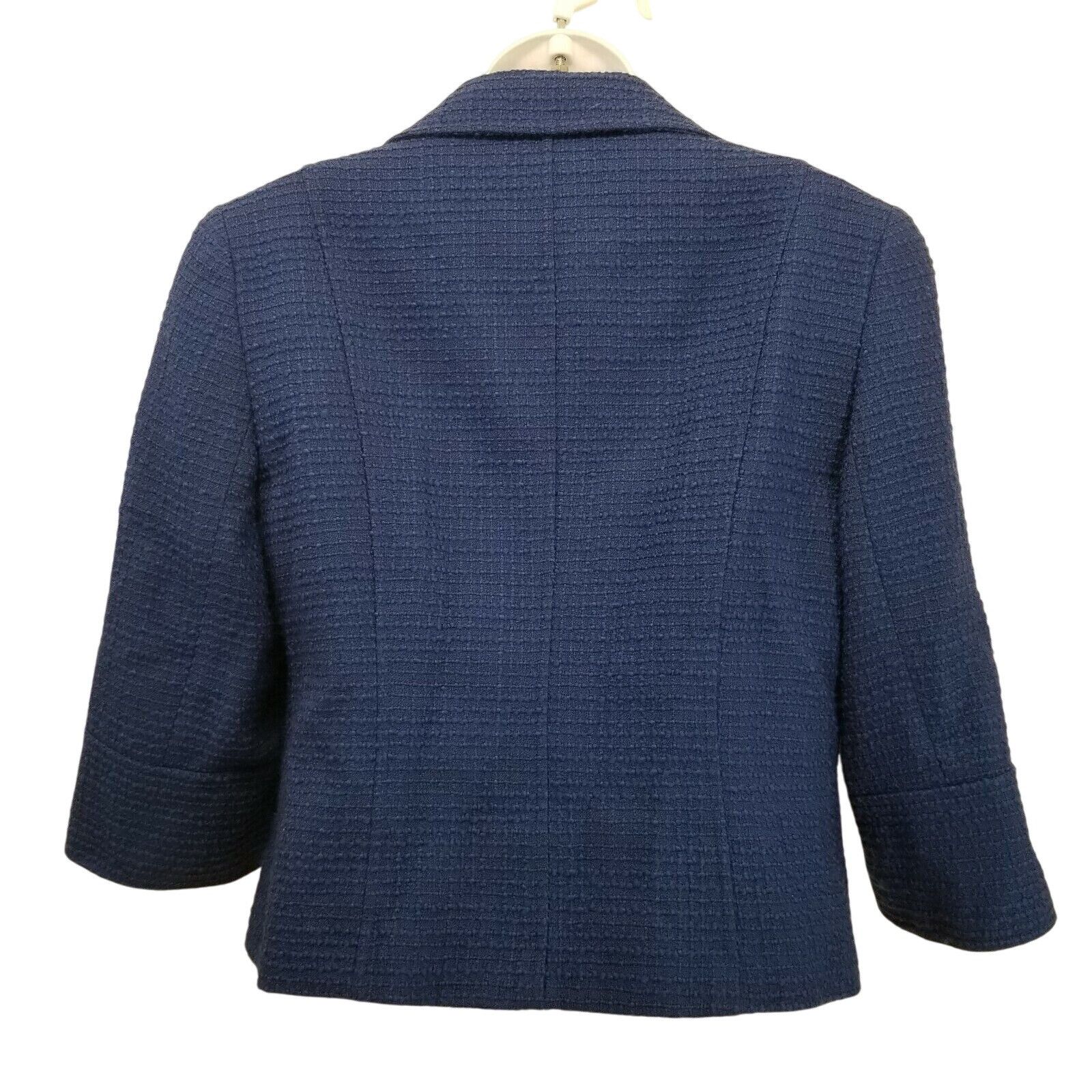 Lafayette 148 Lafayette 148 Blue Boucle Jacket 6 Blazer Wool Mohair Career Size M / US 6-8 / IT 42-44 - 2 Thumbnail