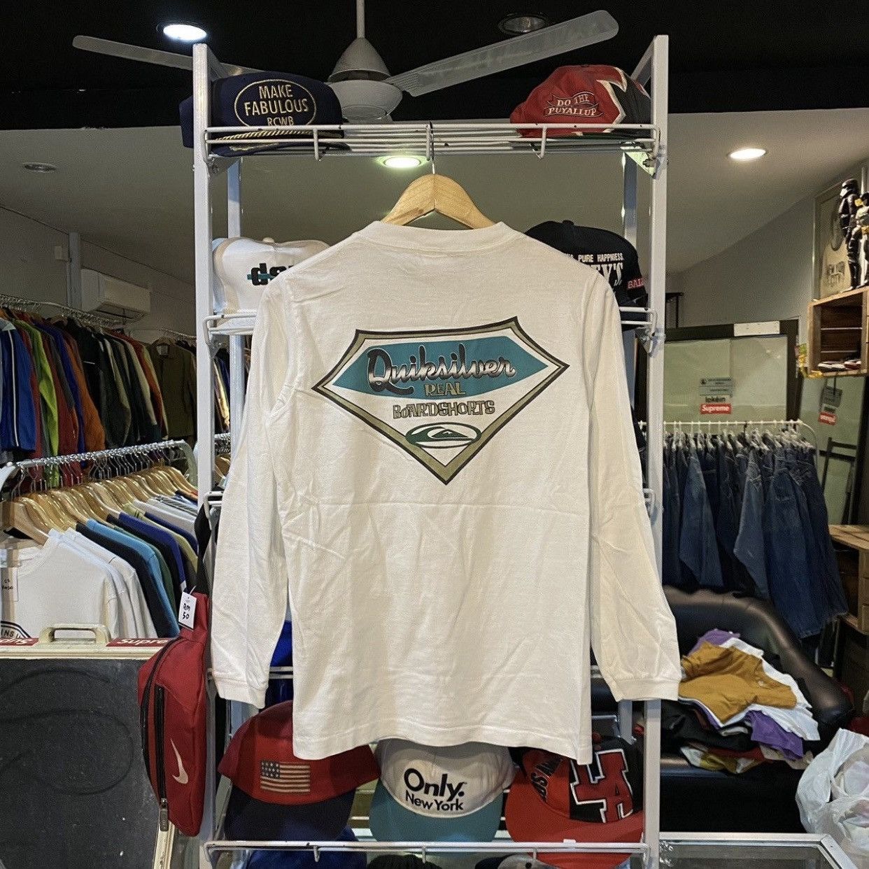 Quiksilver Vintage 90s Quiksilver Real Boardshorts Big Logo Long Sleeve Size US S / EU 44-46 / 1 - 1 Thumbnail