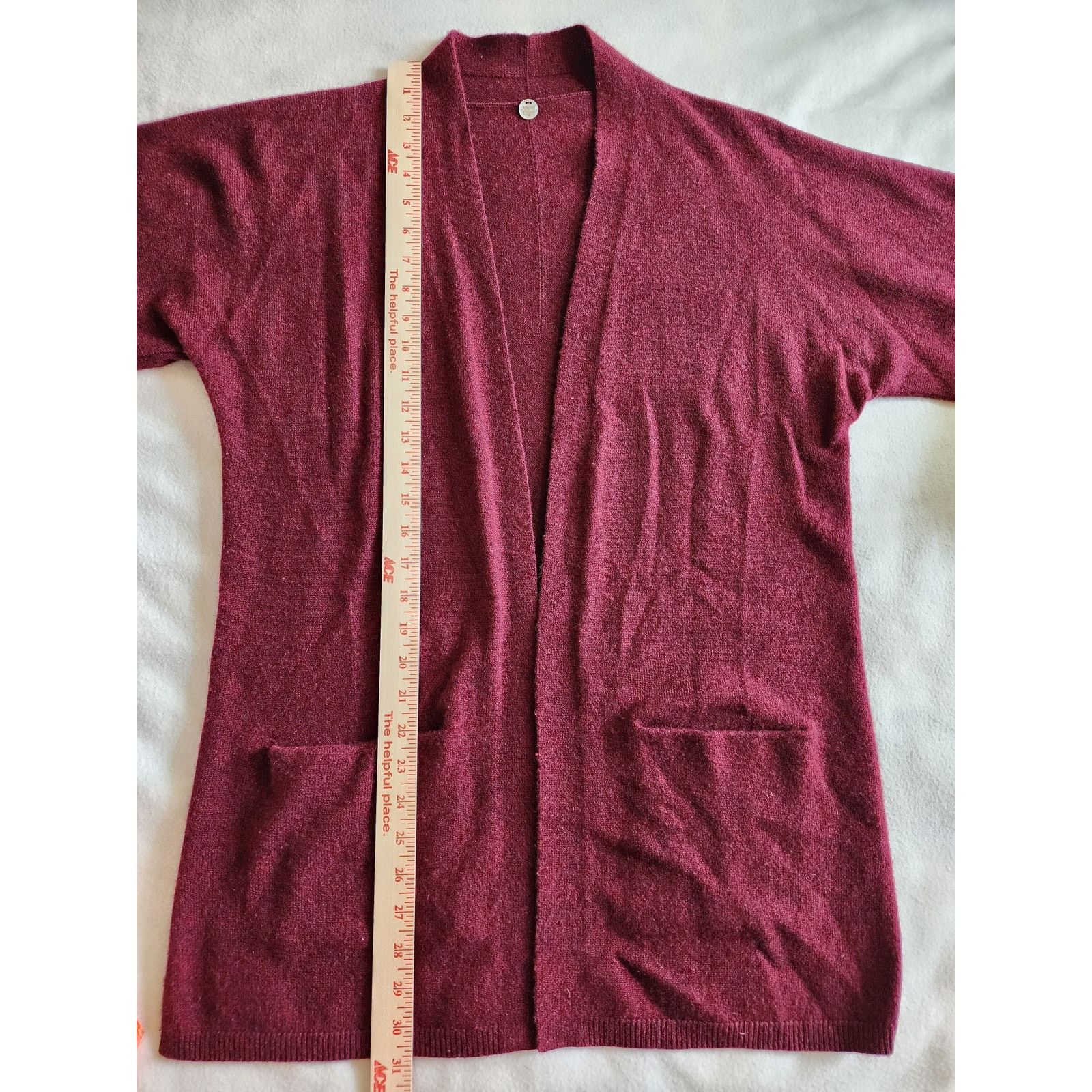Other Margaret O'Leary Duster Cardigan 100% Cashmere XS/S Burgundy Size XS / US 0-2 / IT 36-38 - 5 Thumbnail