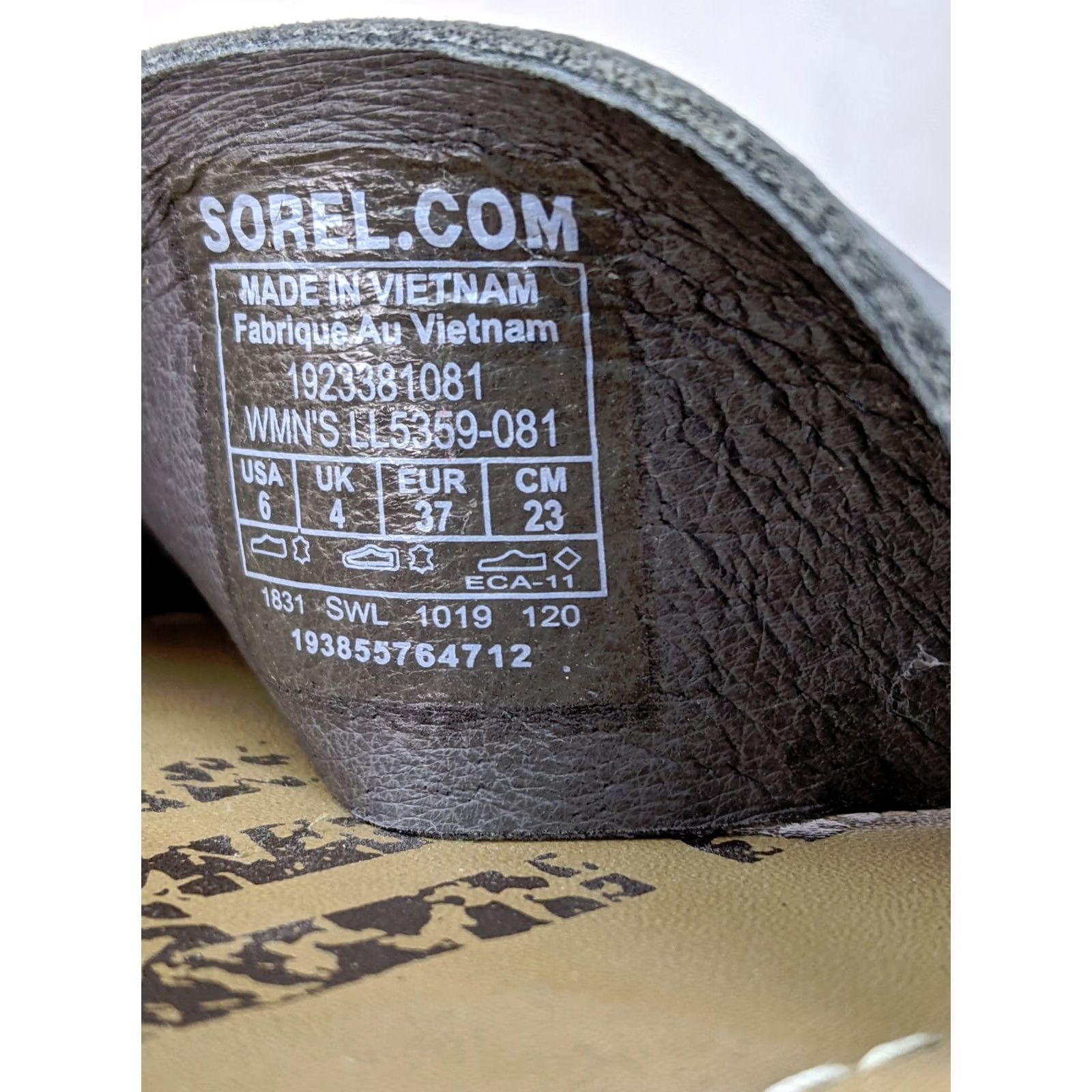 SOREL Sorel Sandals Women 6 37 Ella Dove Grey Leather Stripe Stretch Ankle LL5359-081 Size US 6 / IT 36 - 6 Thumbnail