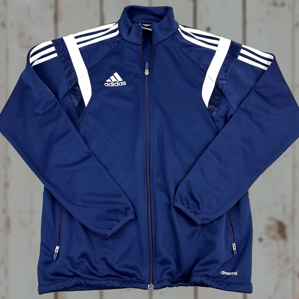 Adidas Adidas Track Jacket Mens Small Blue ClimaCool Full Zip Athletic 3 Stripes S Size US S / EU 44-46 / 1 - 1 Thumbnail