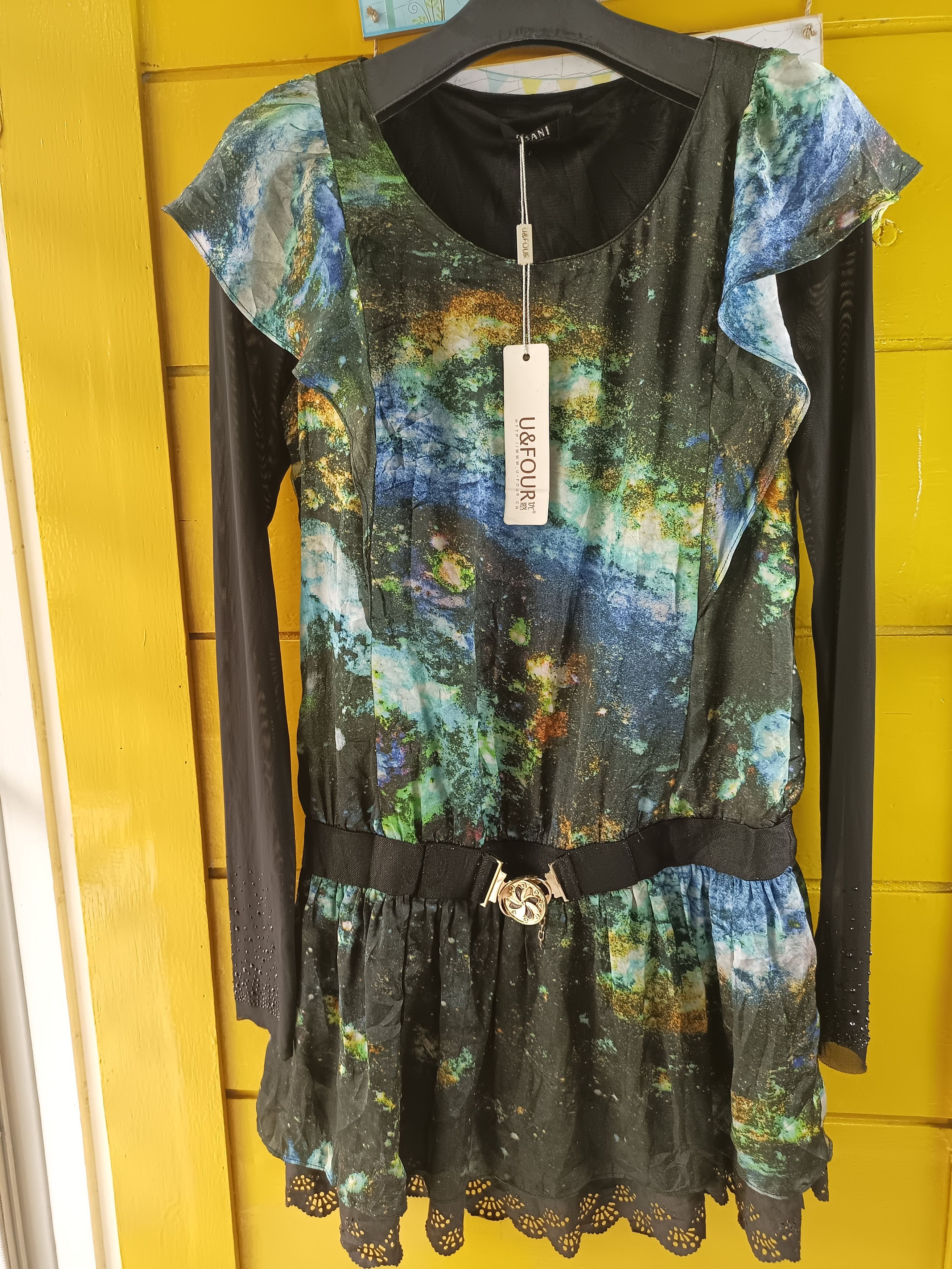 Japanese Brand OSANI Galaxi Print Long Sleeve Women Dress Size M / US 6-8 / IT 42-44 - 8 Thumbnail