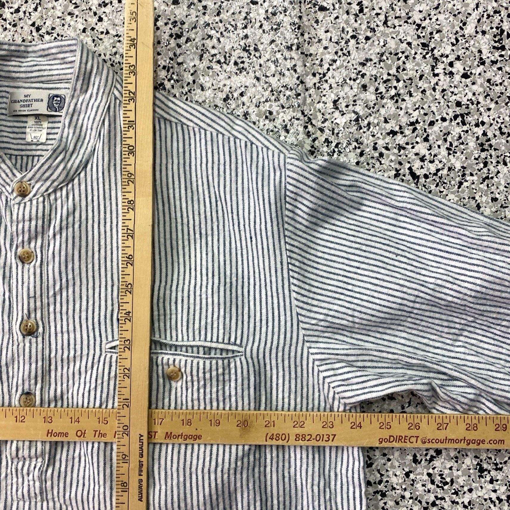 Vintage VINTAGE My Grandfather Shirt Men XL Blue Stripe Cotton Work Ireland Toucan Shirt Size US XL / EU 56 / 4 - 4 Thumbnail